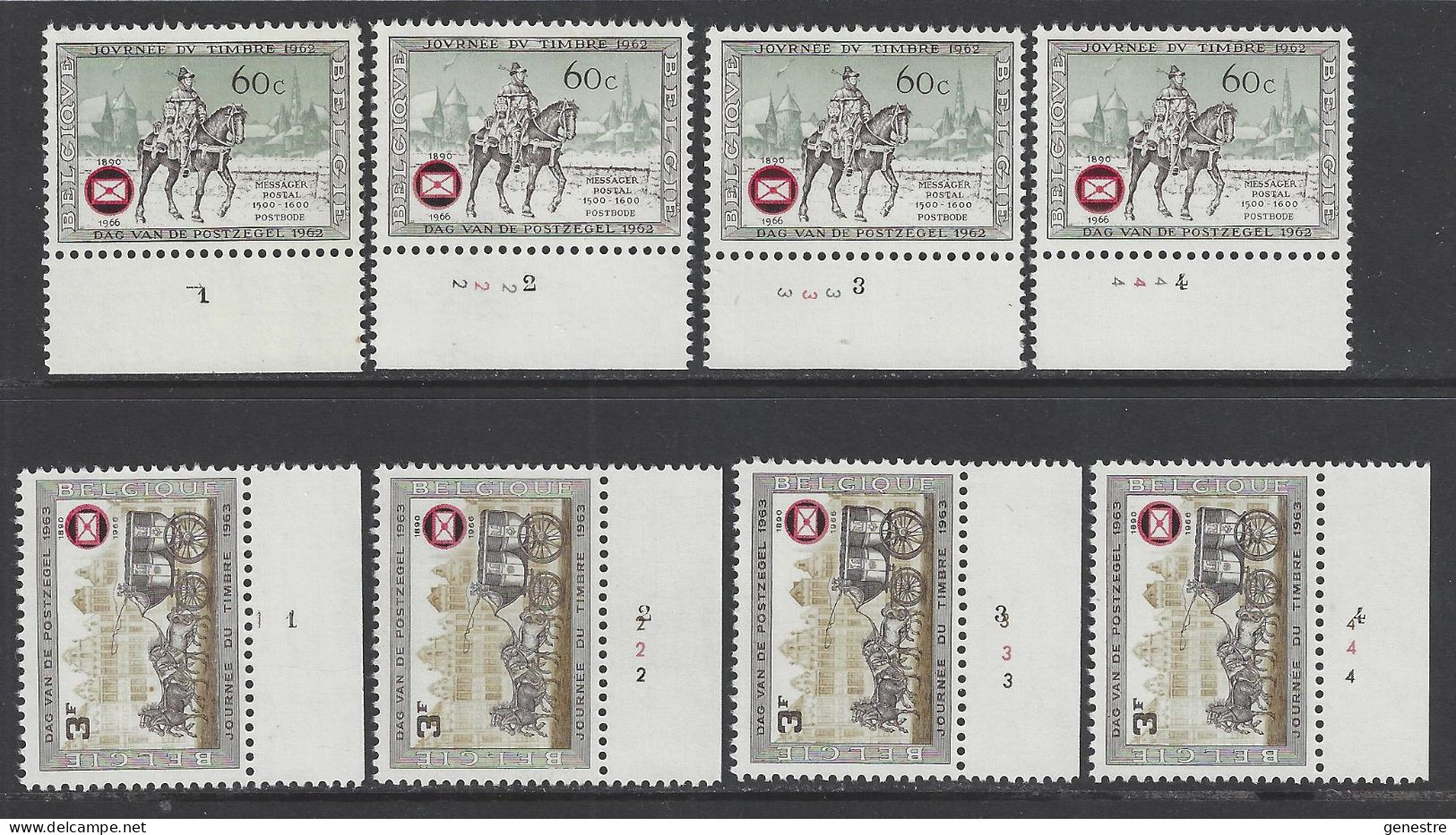 Belgique - 1966 - COB 1395 à 1396 ** (MNH) - Planches 1 à 4, Série Complète - 1961-1970