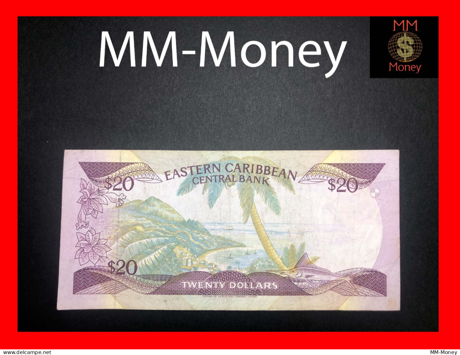 East - Eastern Caribbean  20 $  1988  P. 24  *A*   "ANTIGUA"    VF + - East Carribeans