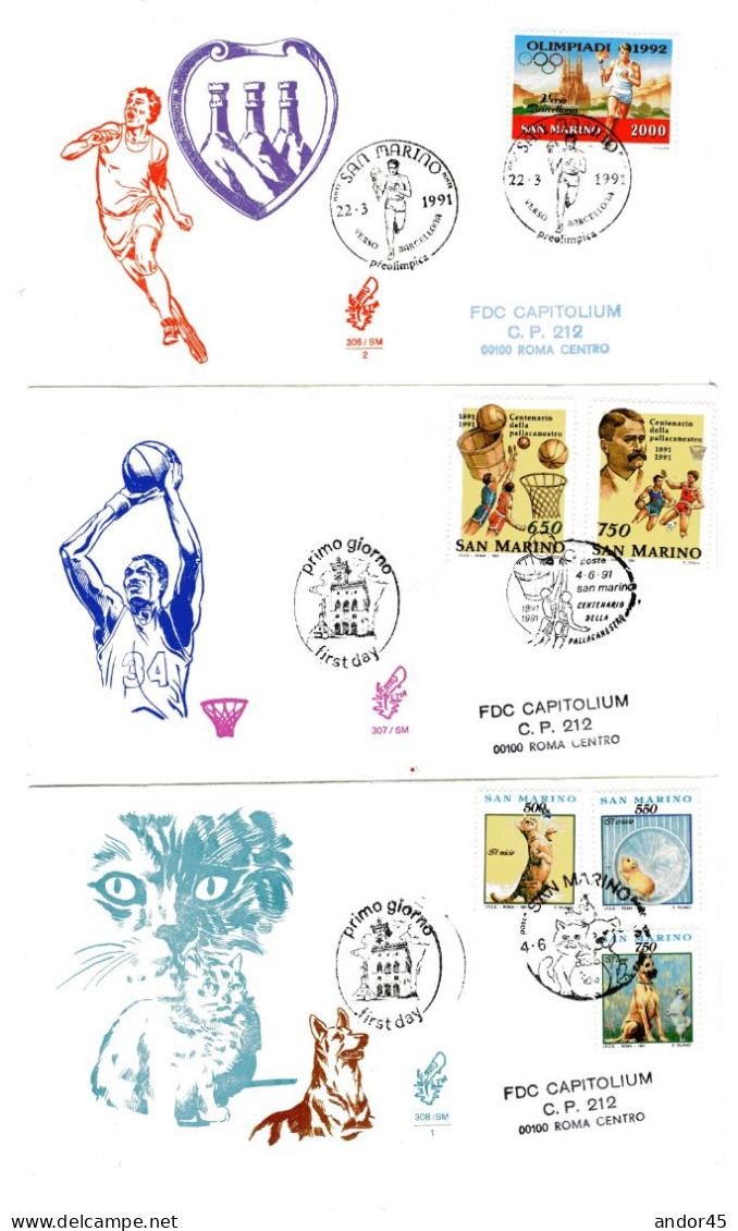 1991 ANNATA COMPLETA SU FDC VENEZIA SASS 1309-1333+A158  Cv -------- - Covers & Documents