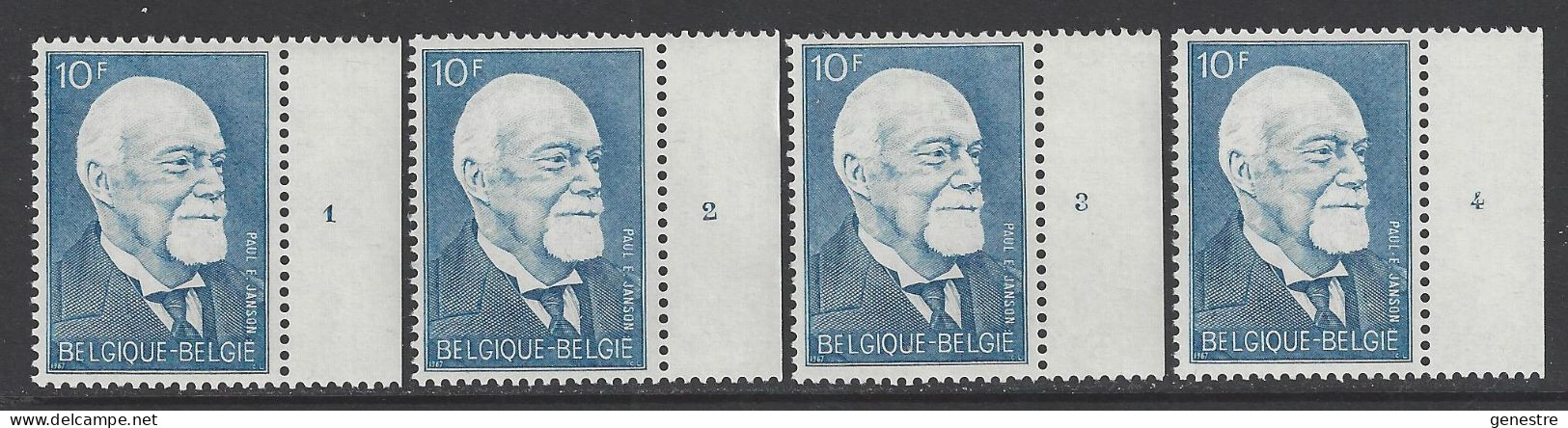 Belgique - 1967 - COB 1414 ** (MNH) - Planches 1 à 4, Série Complète - 1961-1970