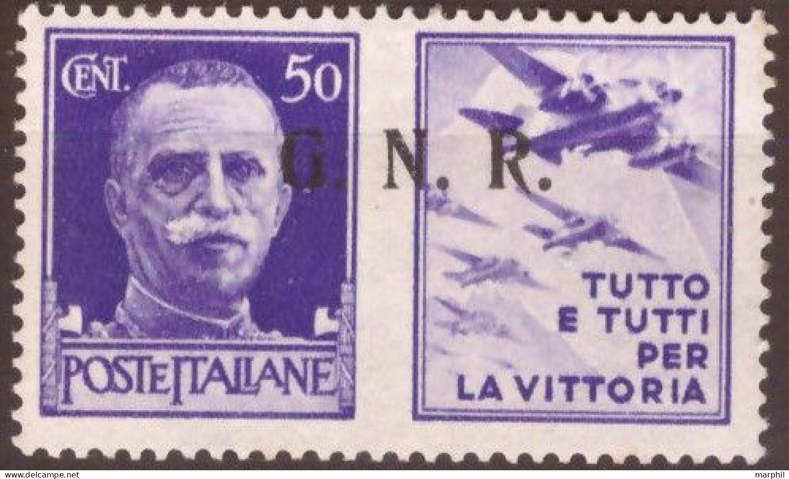 Italia RSI G.N.R. 1943 UnN°PG26 Propaganda Di Guerra 50c. Non Periziato MNH/** Vedere Scansione - War Propaganda
