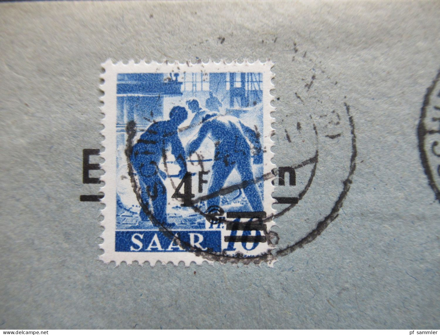 Saargebiet 1948 Saarpost Nr.239 MiF Mit Aufdruck Nr.230 OR Und Nr.231 Tagesstempel Schiffweiler Nach Prevost - Storia Postale