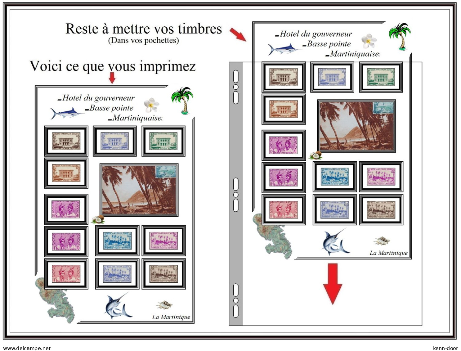 La MARTINIQUE  Album de timbres à imprimer  EDITION 2023