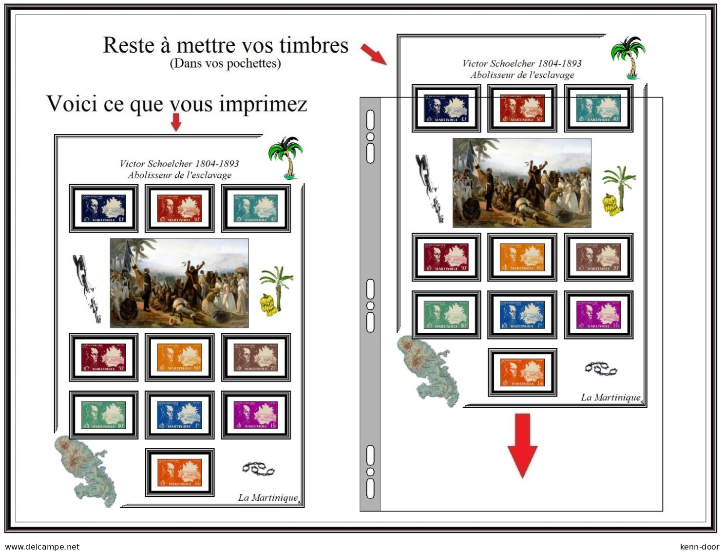 La MARTINIQUE  Album de timbres à imprimer  EDITION 2023