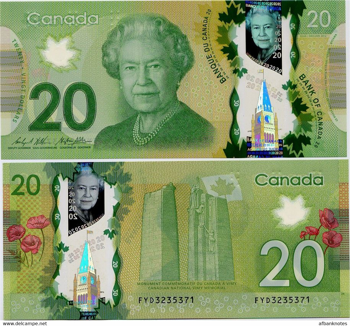 CANADA       20 Dollars       P-108b       2013 (ca. 2015)       UNC - Canada