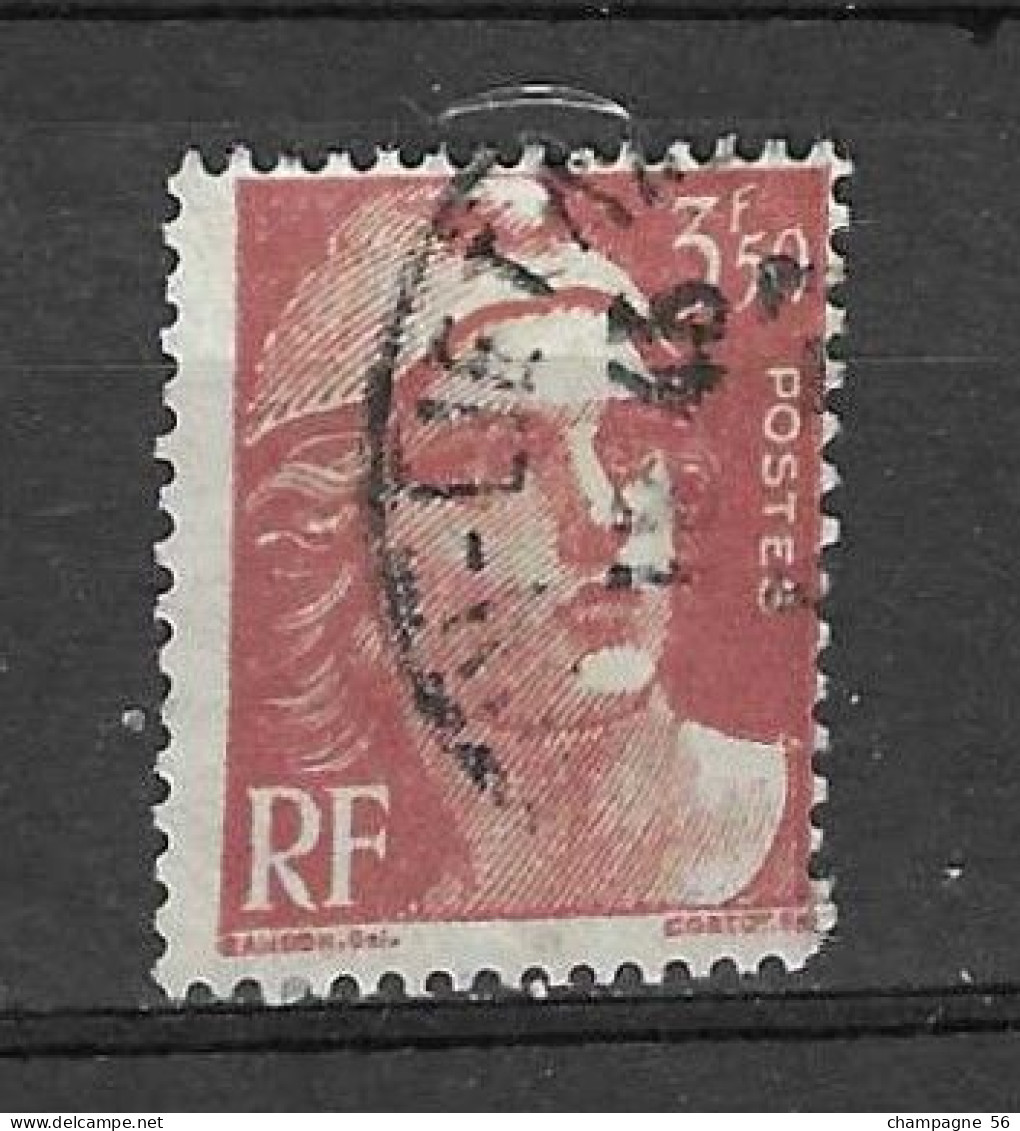 VARIETES FRANCE 1945 N° 716 B MARIANNE DE GANDON  3 F ,.50 OBLITERE