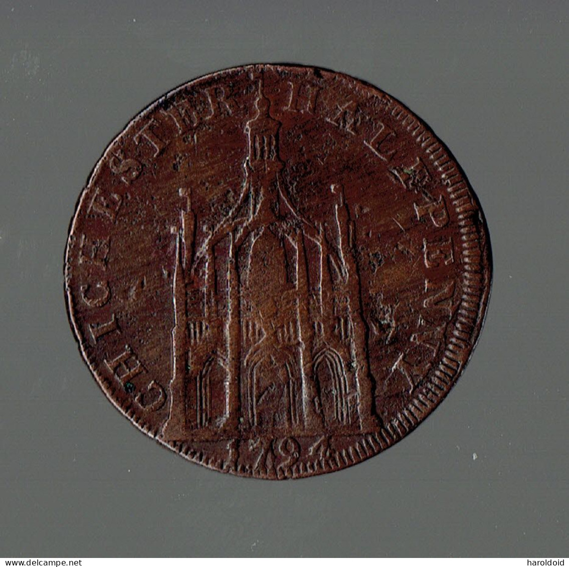 SUSSEX CHICHESTER QUEEN ELIZABETH HALFPENNY CONDER TOKEN - Otros & Sin Clasificación