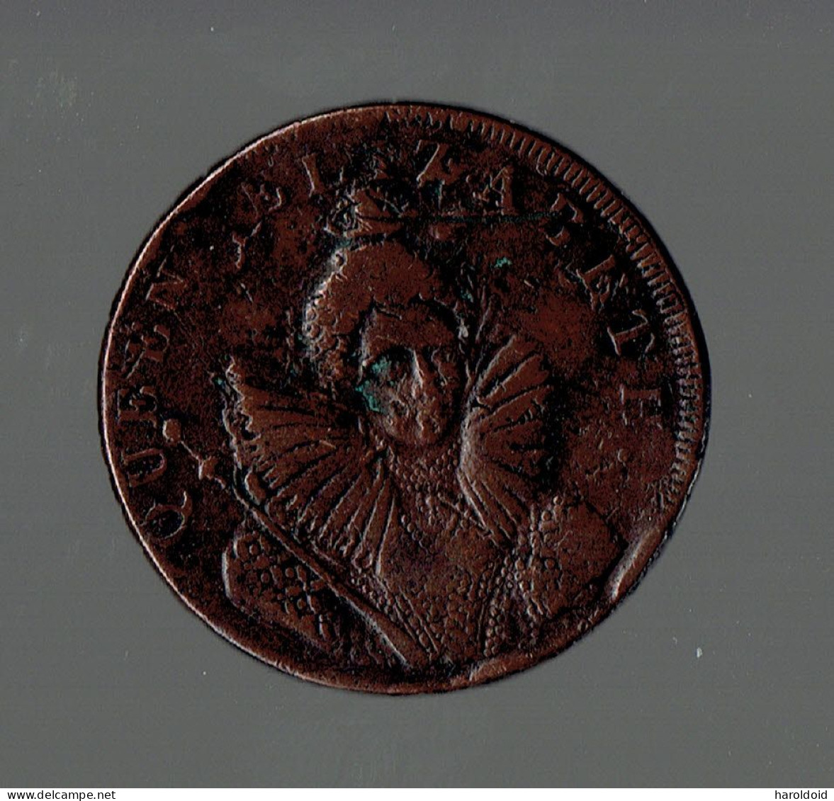 SUSSEX CHICHESTER QUEEN ELIZABETH HALFPENNY CONDER TOKEN - Andere & Zonder Classificatie