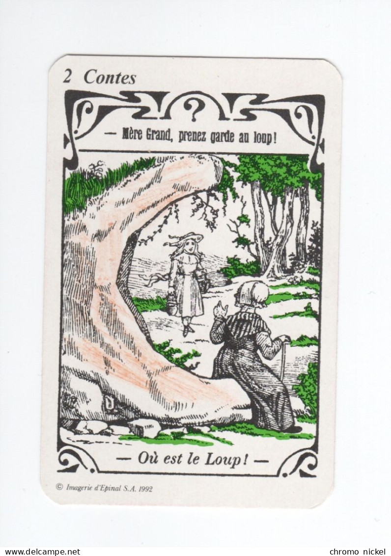 Chromo Devinette Carte à Jouer Conte Petit Chaperon Rouge TB - Other & Unclassified