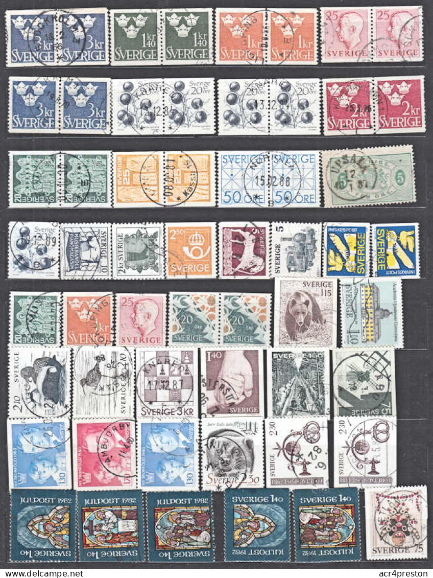 j0051 SWEDEN, Lot of 600+ fine used stamps