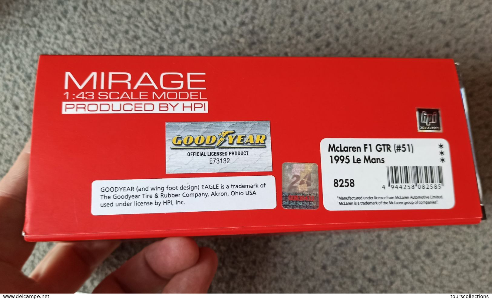 1/43 MIRAGE - HPI McLaren F1 GTR 1995 3° LE MANS 24H N° 51 Wallace , Bell J. And Bell D. Moteur BMW S70 6,1L V12 - HPI-Racing