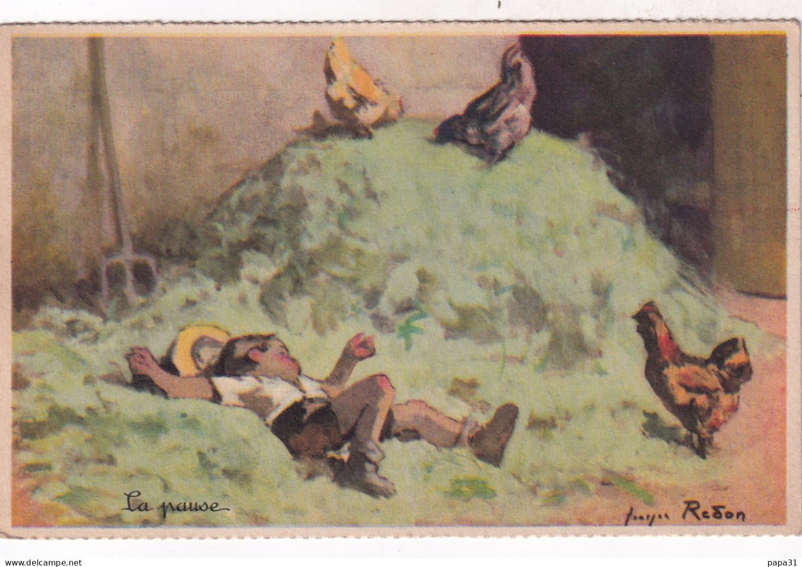 Illustrateur / Georges REDON - N° 3 Série 1939  - La Pause - Redon