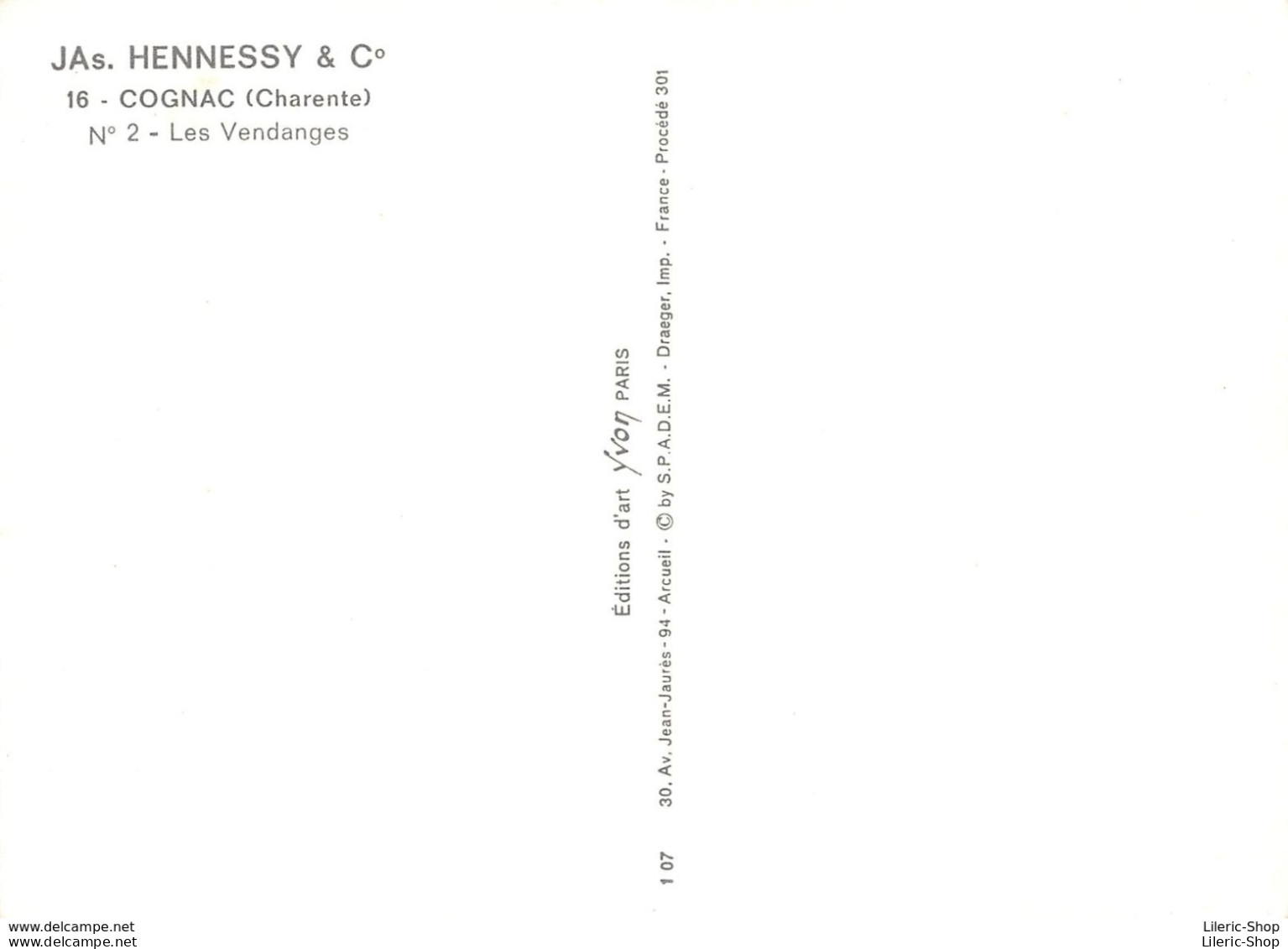 COGNAC►16►CPSM►±1970►VITICULTURE►TRACTEUR► JAS HENNESSY & CIE►N°2 LES VENDANGES►YVON - Cognac