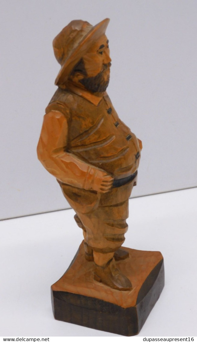 -STATUETTE SANCHO PANSA BOIS Sculpté no DON QUICHOTTE COLLECTION VITRINE    E