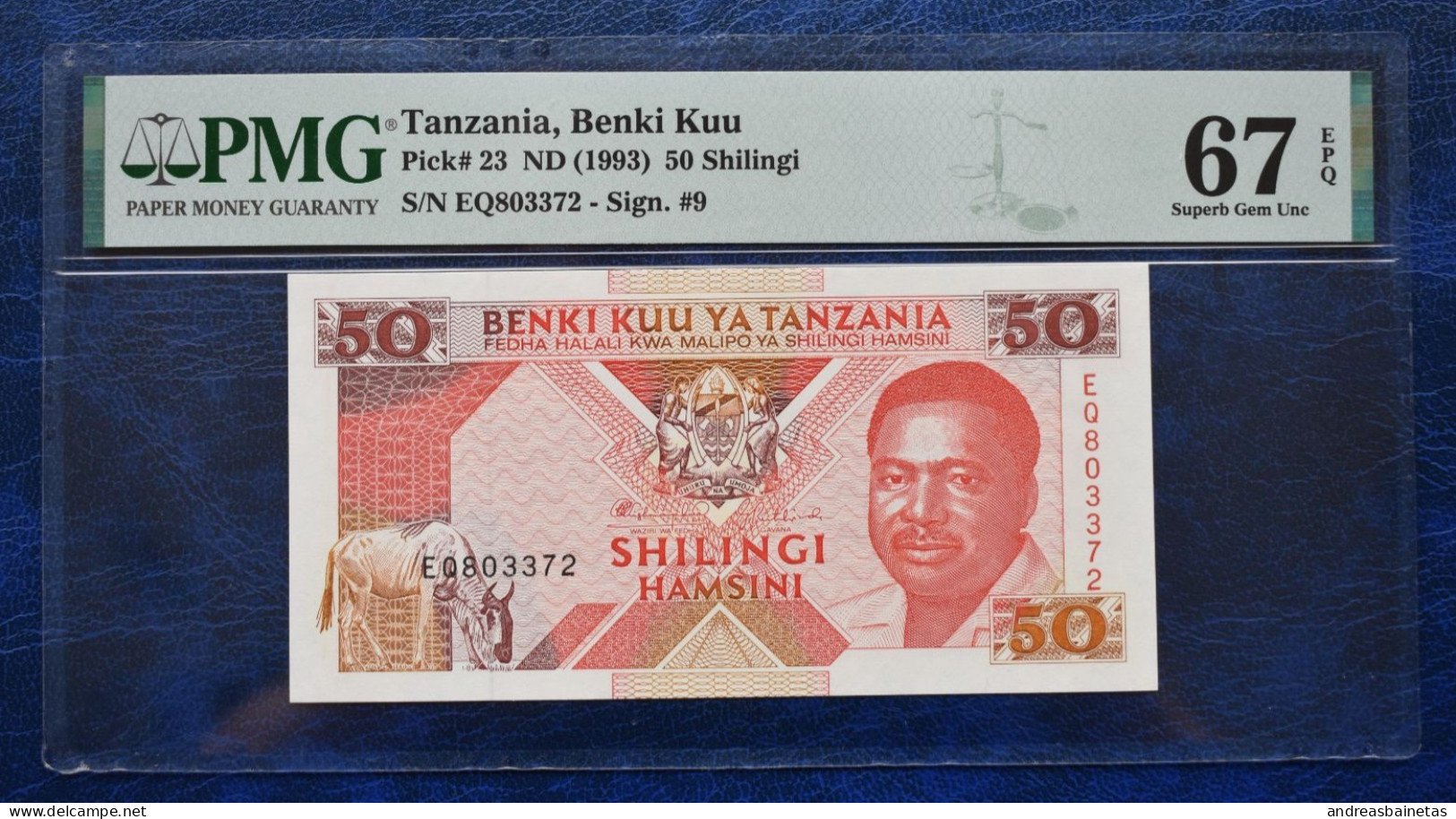 Banknotes Tanzania 50 Shilingi 1993   PMG "Superb Gem Unc 67 EPQ" P# 23 - Tanzania