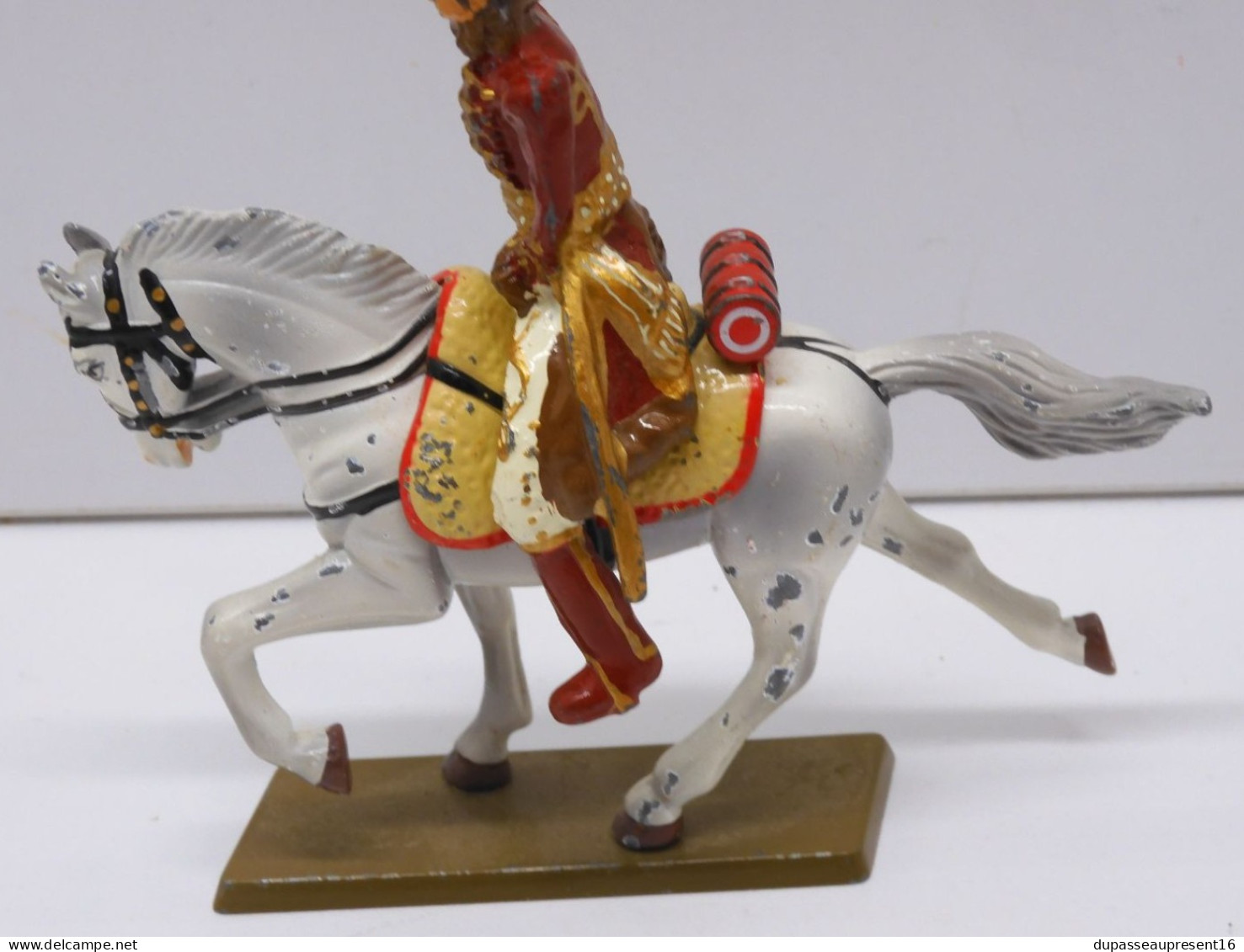 -STARLUX 2 SOLDATS NAPOLEONIENS A CHEVAL STATUETTES PLOMB PEINT COLLECTION   E