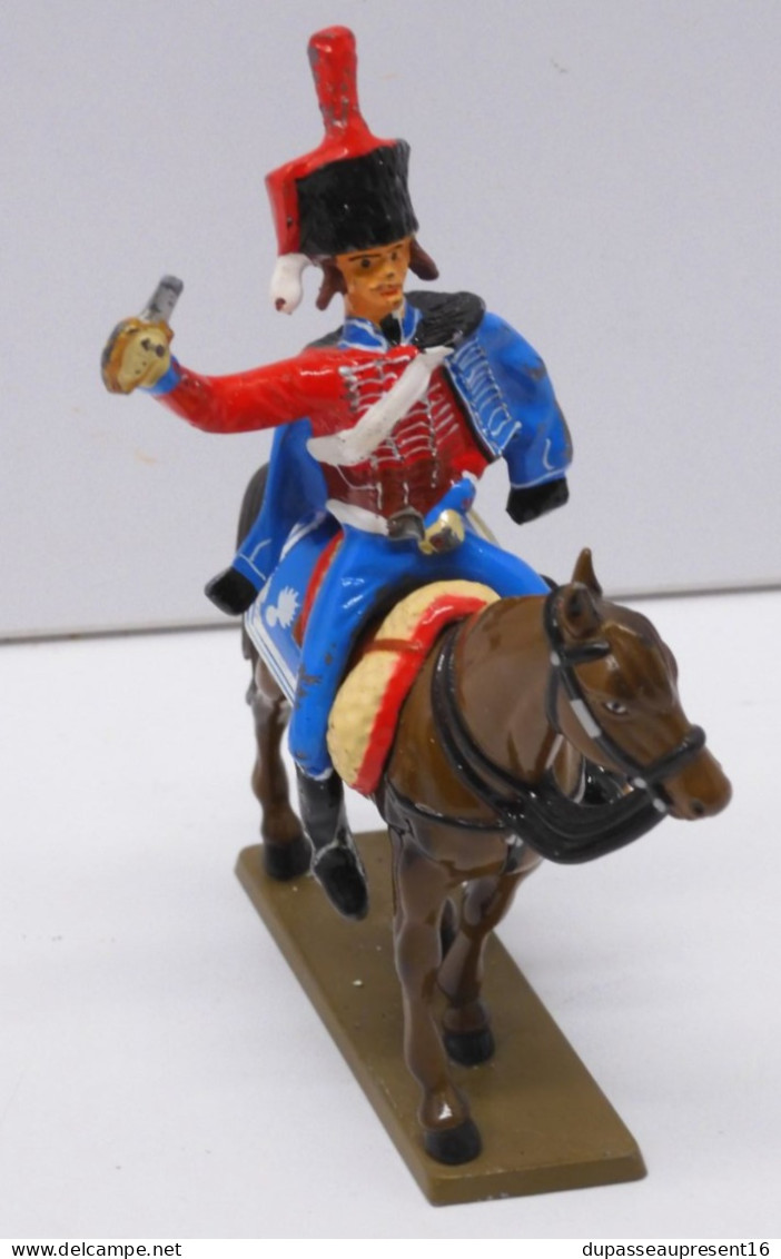 -STARLUX 2 SOLDATS NAPOLEONIENS A CHEVAL STATUETTES PLOMB PEINT COLLECTION   E