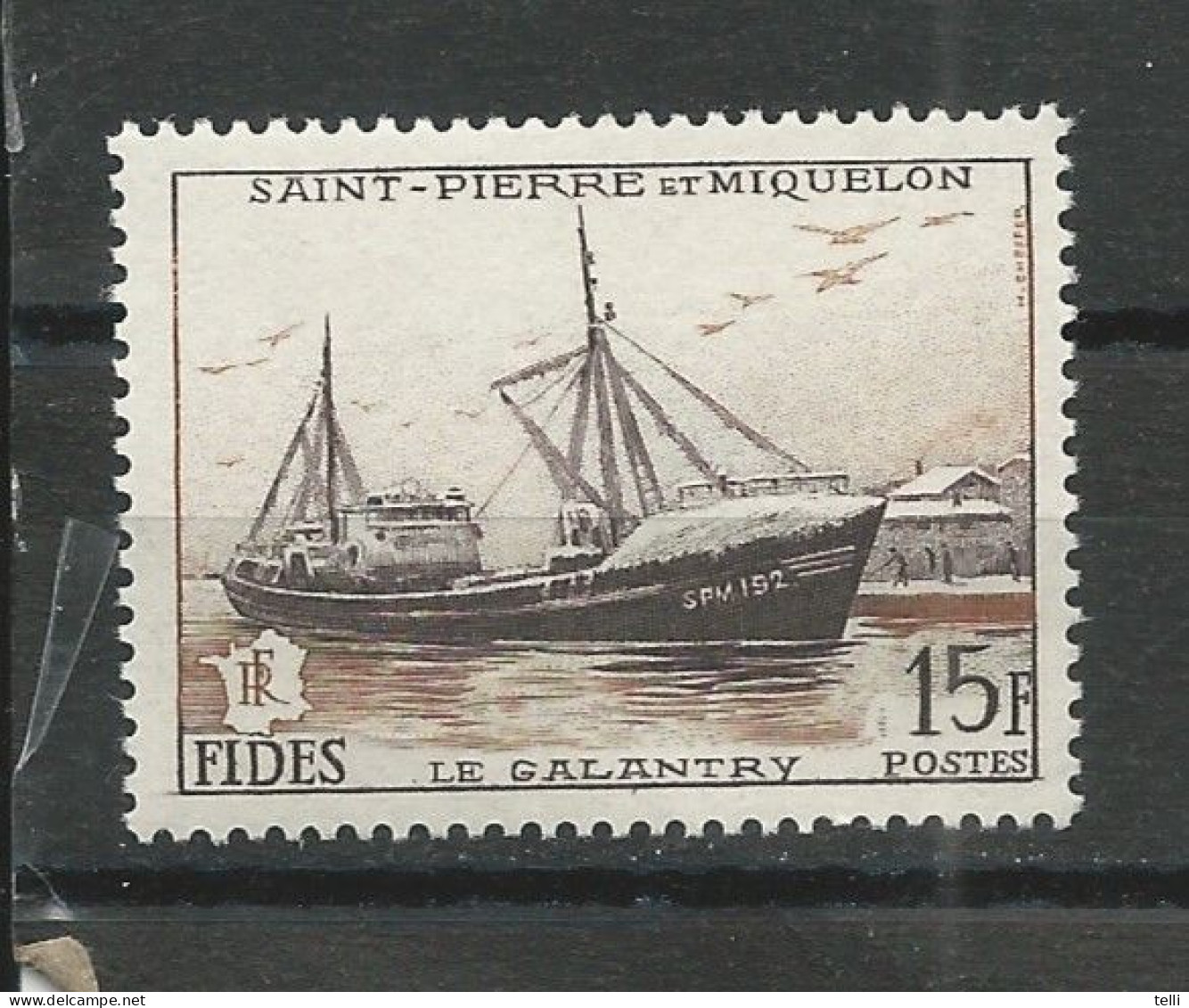 ST-PIERRE Scott 350 Yvert 352 (1) ** Cote $ 8,00 1957 - Used Stamps