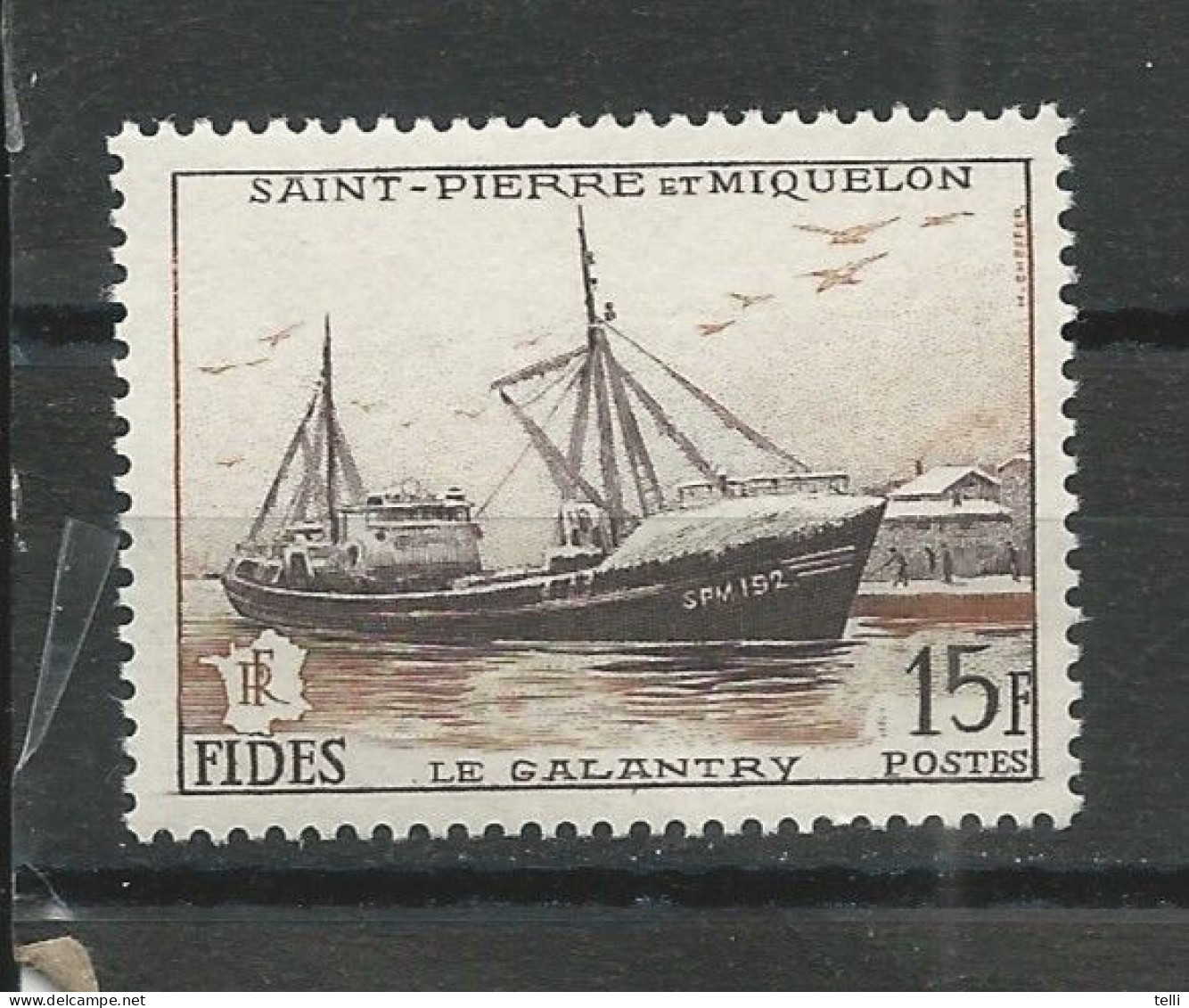 ST-PIERRE Scott 350 Yvert 352 (1) ** Cote $ 8,00 1957 - Oblitérés