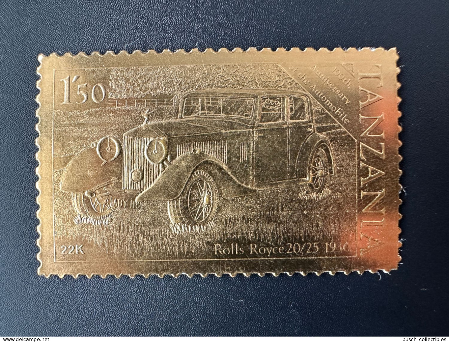 Tanzanie Tanzania 1985 Mi. ? 1'50 Gold Or 100th Anniversary Automobile Car Voiture Auto Rolls Royce Phantom - Tanzania (1964-...)