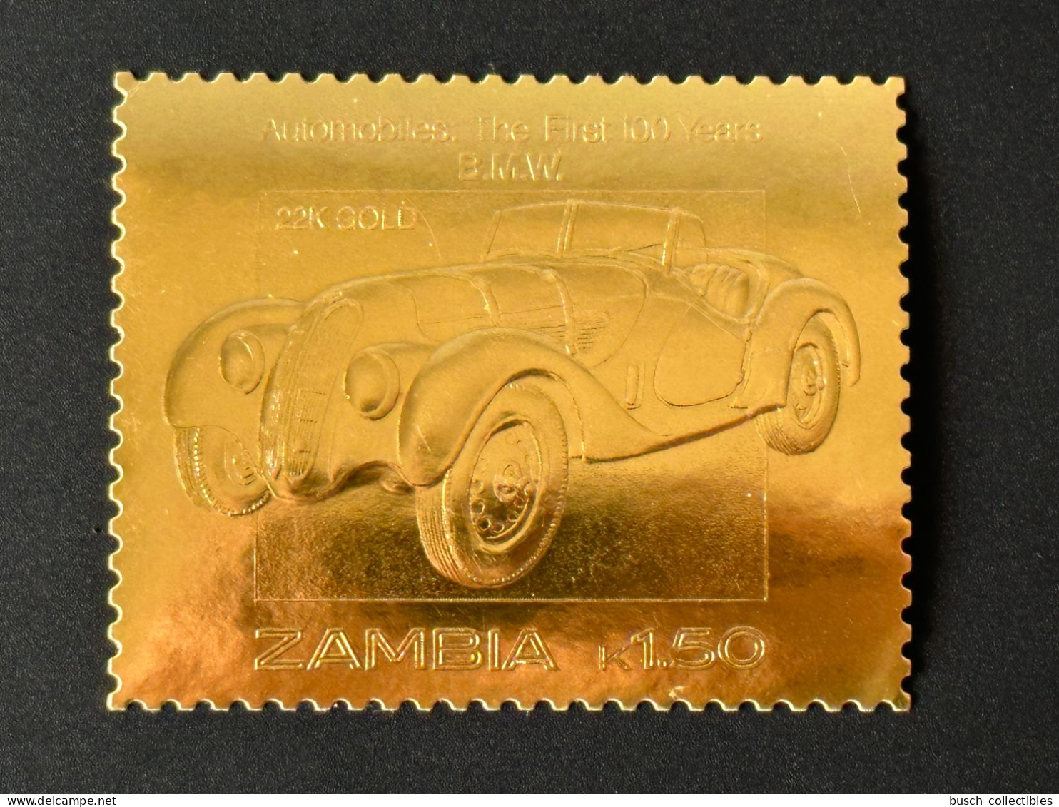 Zambie Zambia Sambia 1987 Mi. A380 Gold Or The First 100 Years Automobile Car Voiture Auto BMW - Coches