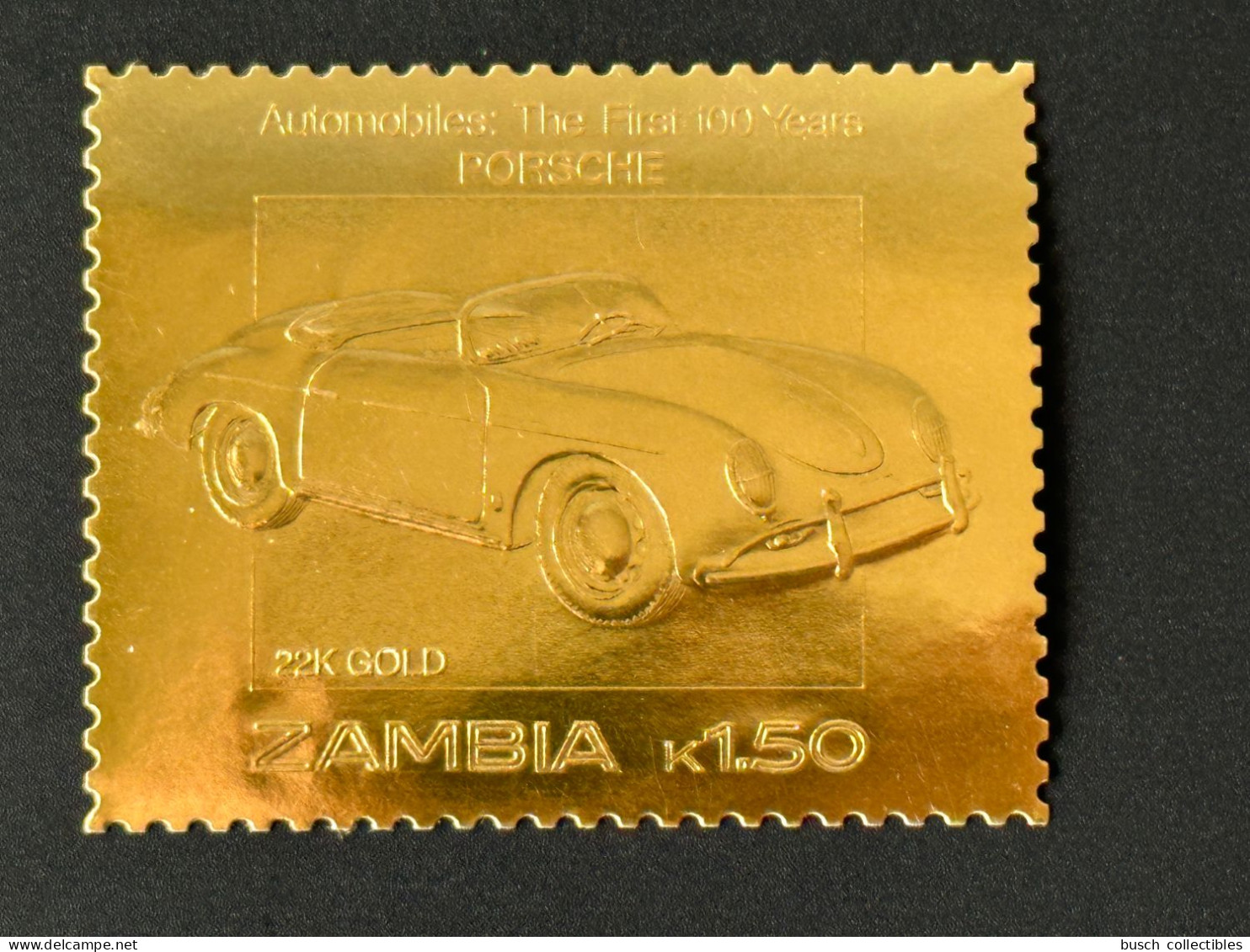 Zambie Zambia Sambia 1987 Mi. A380 Gold Or The First 100 Years Automobile Car Voiture Auto Ferdinand Porsche - Zambie (1965-...)