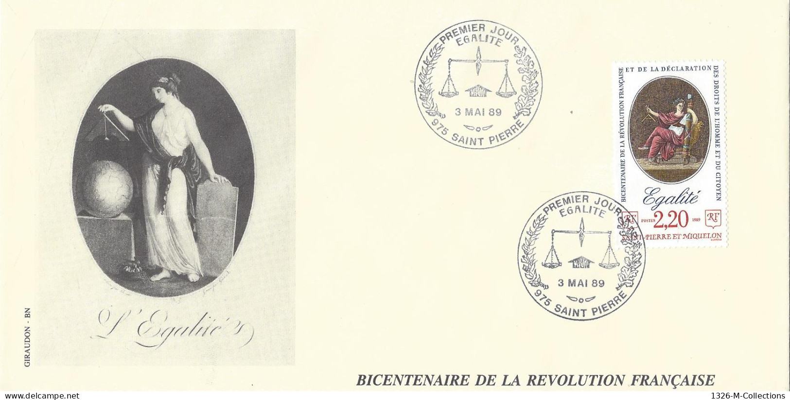 Envellope ST PIERRE ET MIQUELON Bicentenaire De La Revolution N° 499 Ceres Tampon Illustre St Pierre - Storia Postale