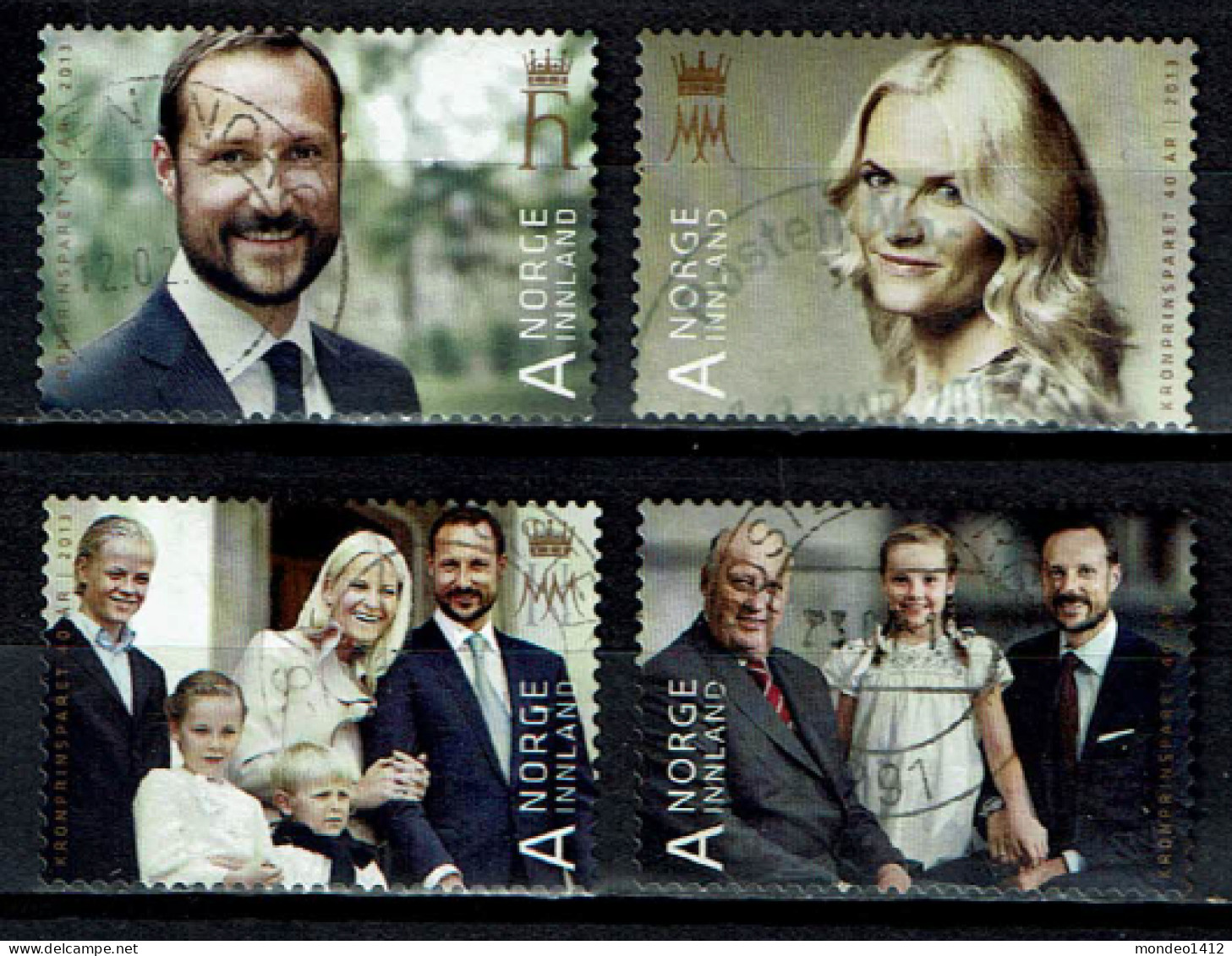 Norway 2013 - Mi.1819/1822 - Used - Royal Anniversaries, Royal Family - Oblitérés