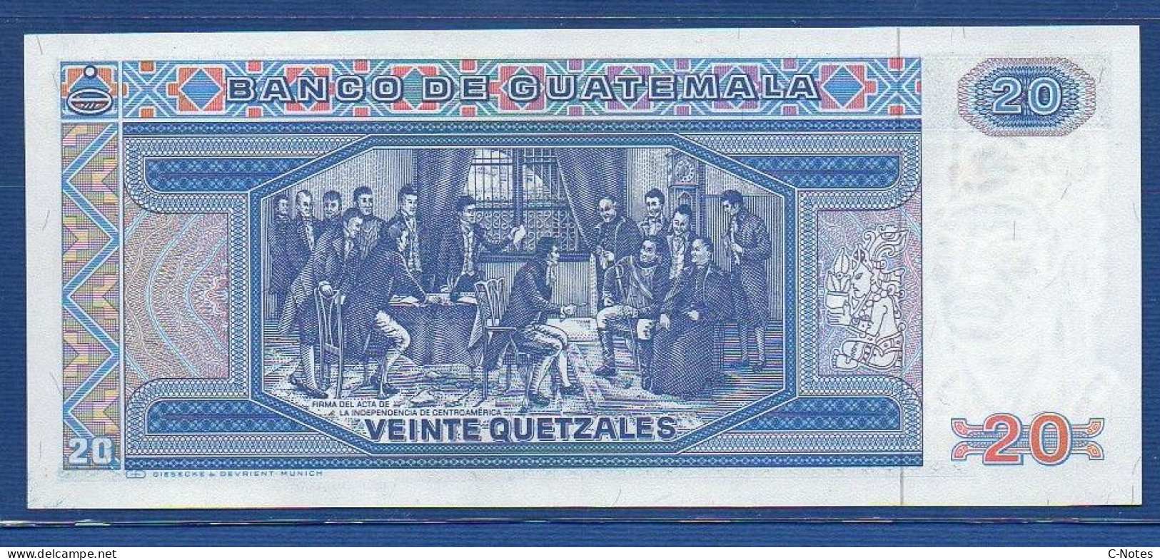 GUATEMALA - P. 69 – 20 Quetzales 03.01.1986 UNC Serie F6140661A - Guatemala