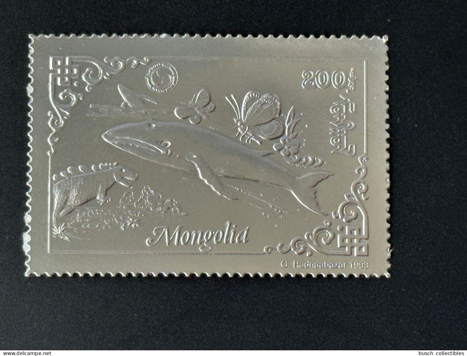 Mongolie Mongolia 1993 Mi. 2472 A Silver Argent Rotary Lions Dinosaur Dinosaure Dinosaurier Wal Whale Baleine Butterfly - Rotary, Lions Club