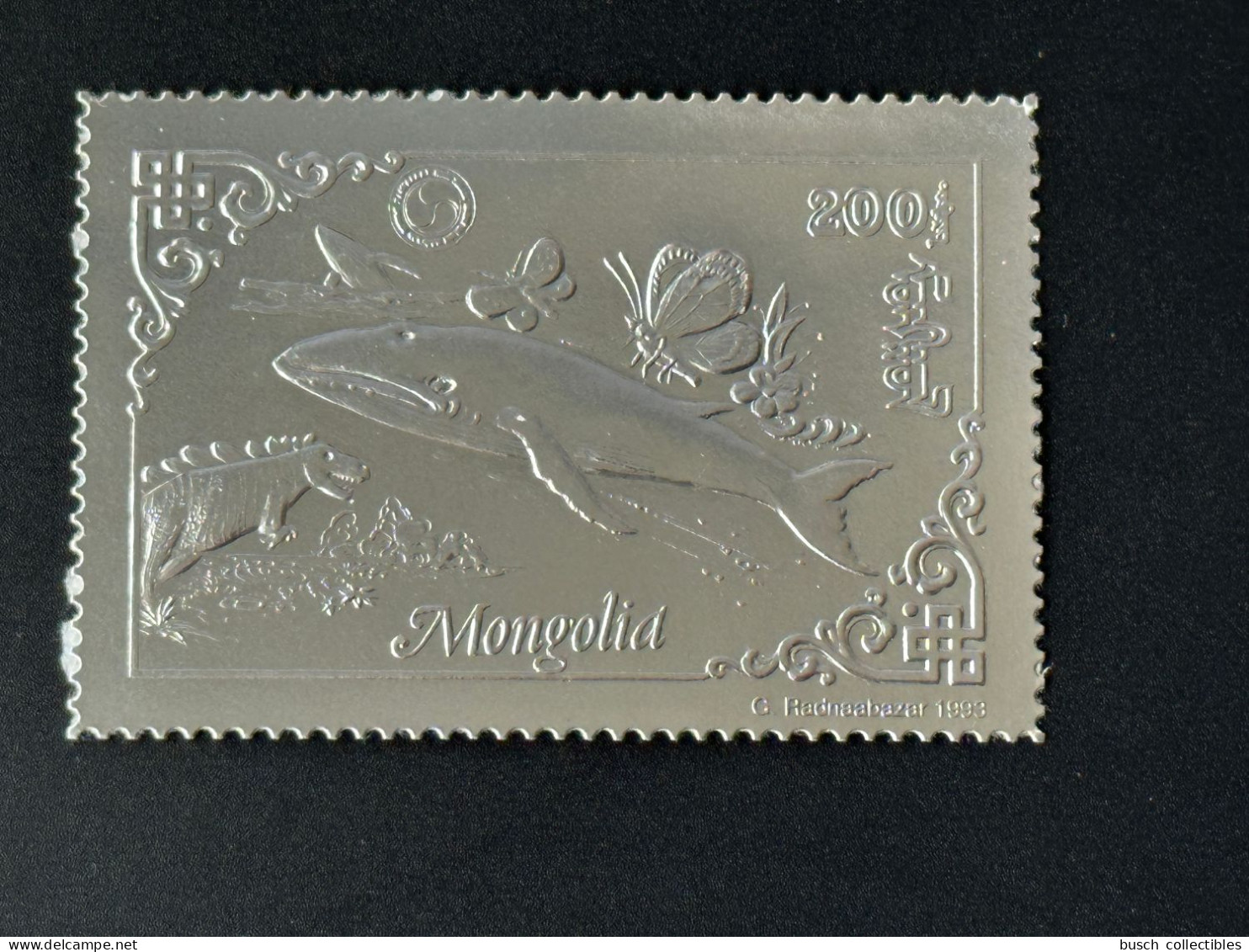 Mongolie Mongolia 1993 Mi. 2472 A Silver Argent Rotary Lions Dinosaur Dinosaure Dinosaurier Wal Whale Baleine Butterfly - Ballenas