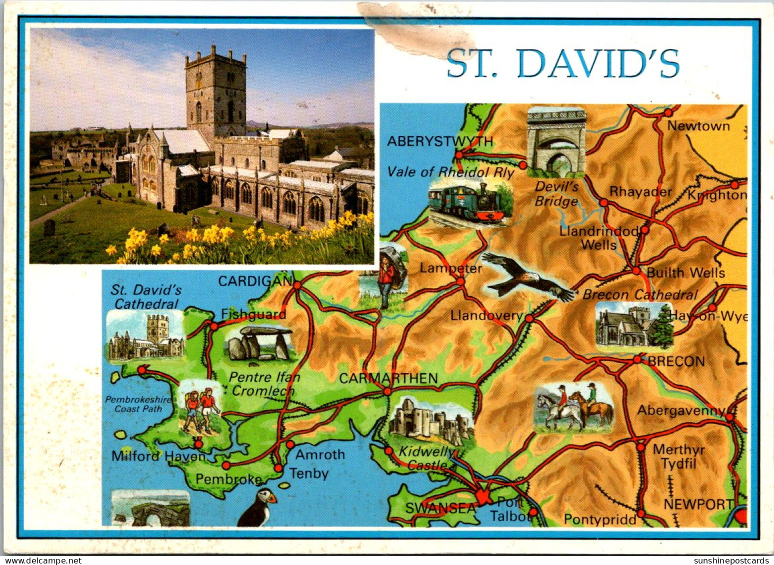 Wales Pembrokeshire St David's With Map 2000 - Pembrokeshire