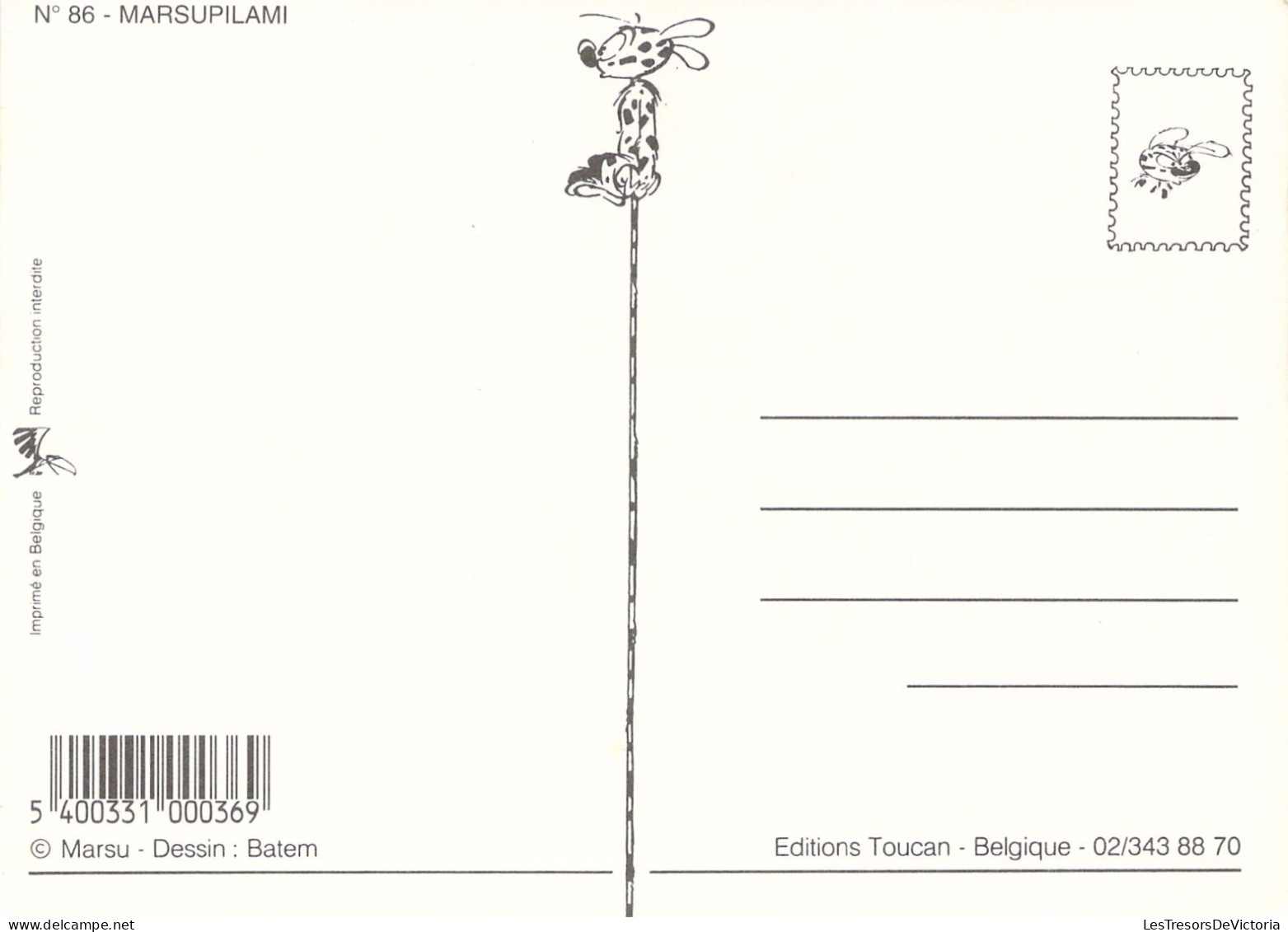 Disney - Carte Postale Moderne - Marsipulami - Dessin Animé - Altri & Non Classificati