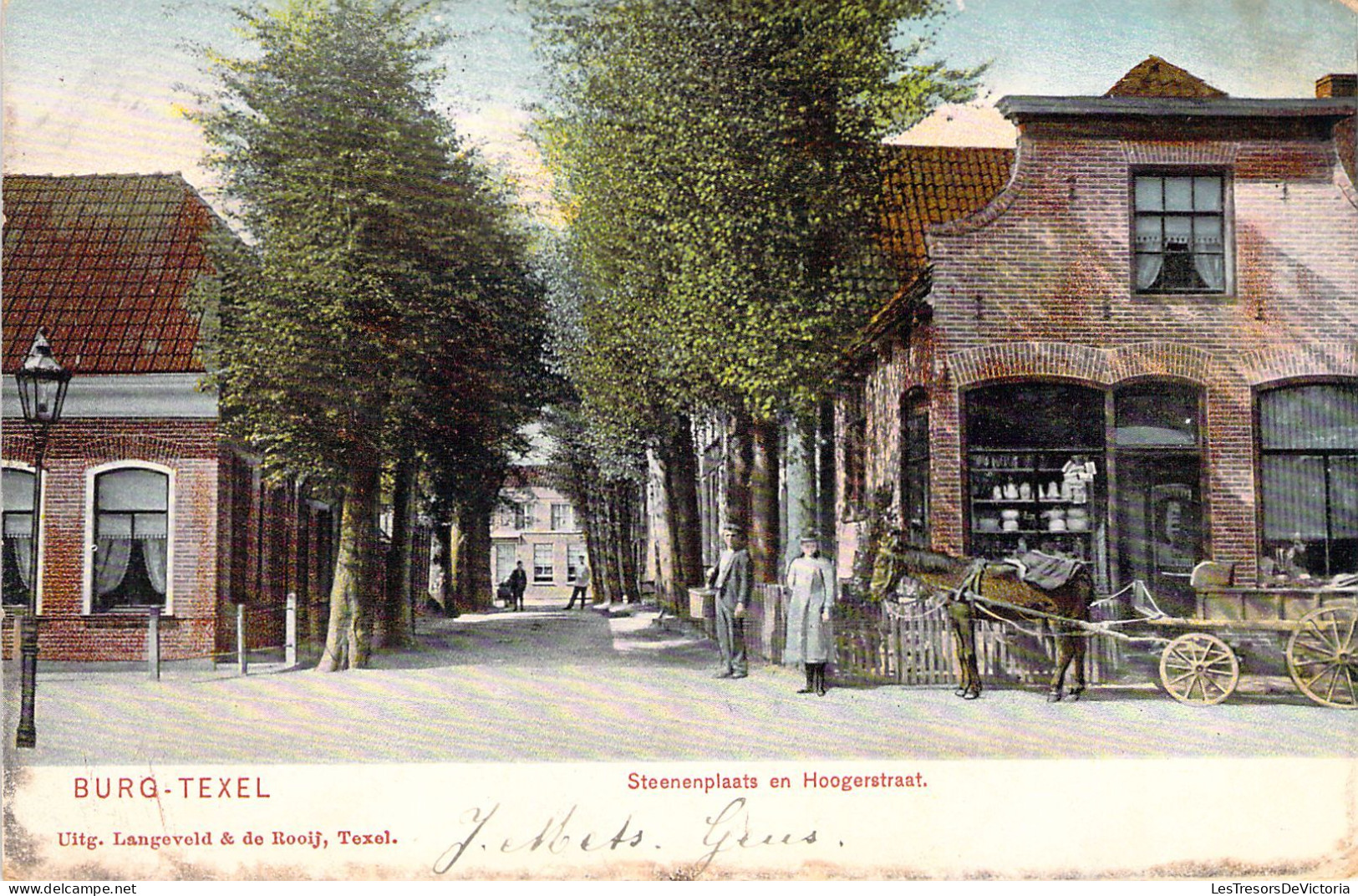 PAYS BAS - BURG TEXEL - Steenenplaats En Hoogerstraat - Carte Postale Ancienne - Altri & Non Classificati