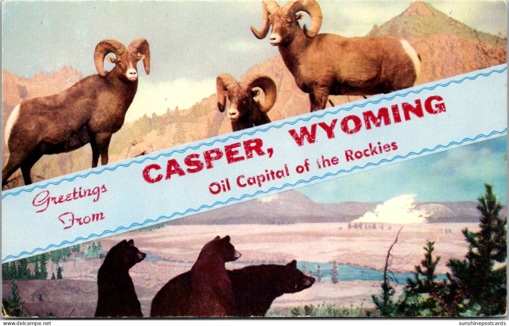 Greetings From Casper Wyoming The Oil Capitol Of The Rockies Split View - Casper