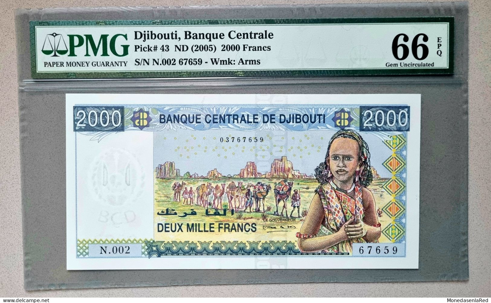 DJIBOUTI 2000 FRANCOS 2005 PMG 66 EPQ Gem Uncirculated - Dschibuti