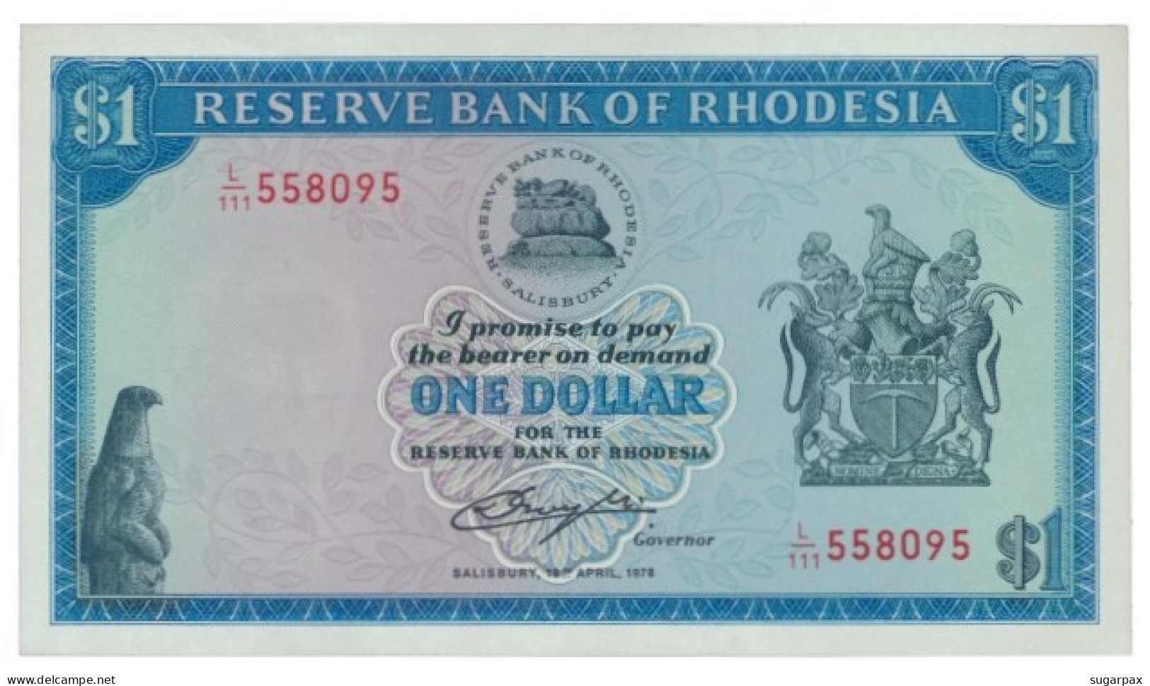 Rhodesia - 1 Dollar - 18.04.1978 - Pick 34.c - AUnc. - Serie L/111 - Rhodesia