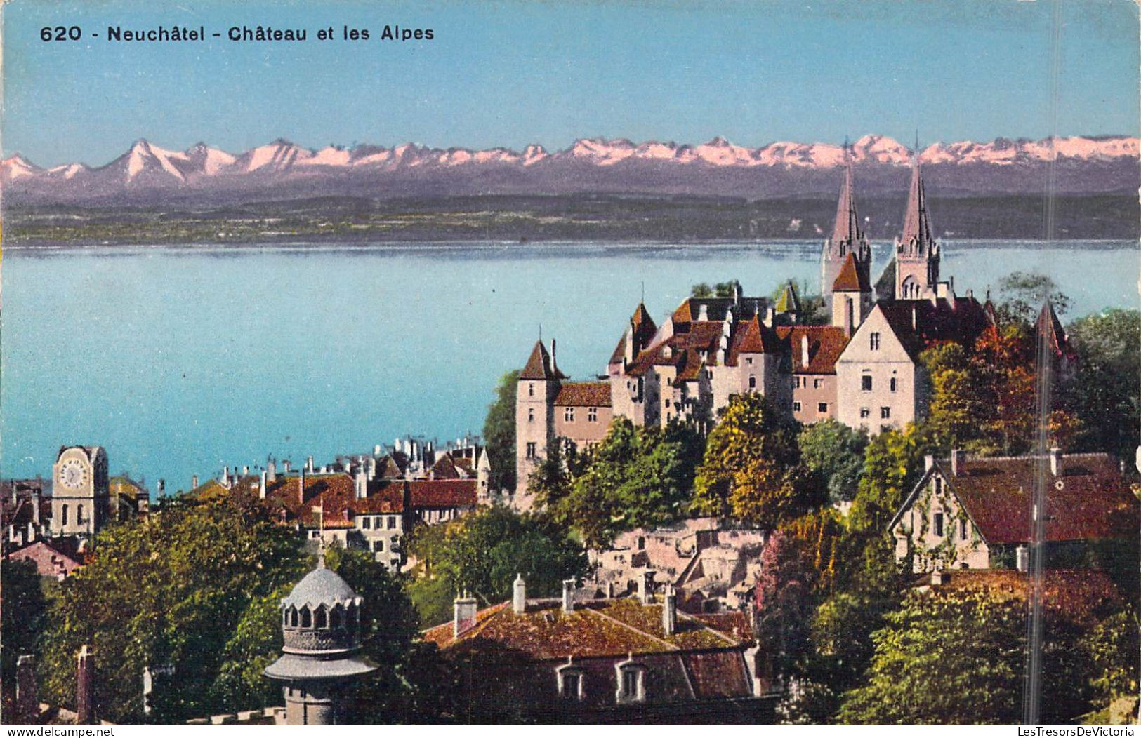 SUISSE - Neuchâtel - Château Et Les Alpes - Carte Postale Ancienne - Neuchâtel
