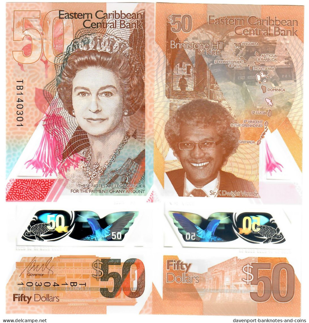 Eastern Caribbean States 10x 50 Dollars 2019 UNC - East Carribeans