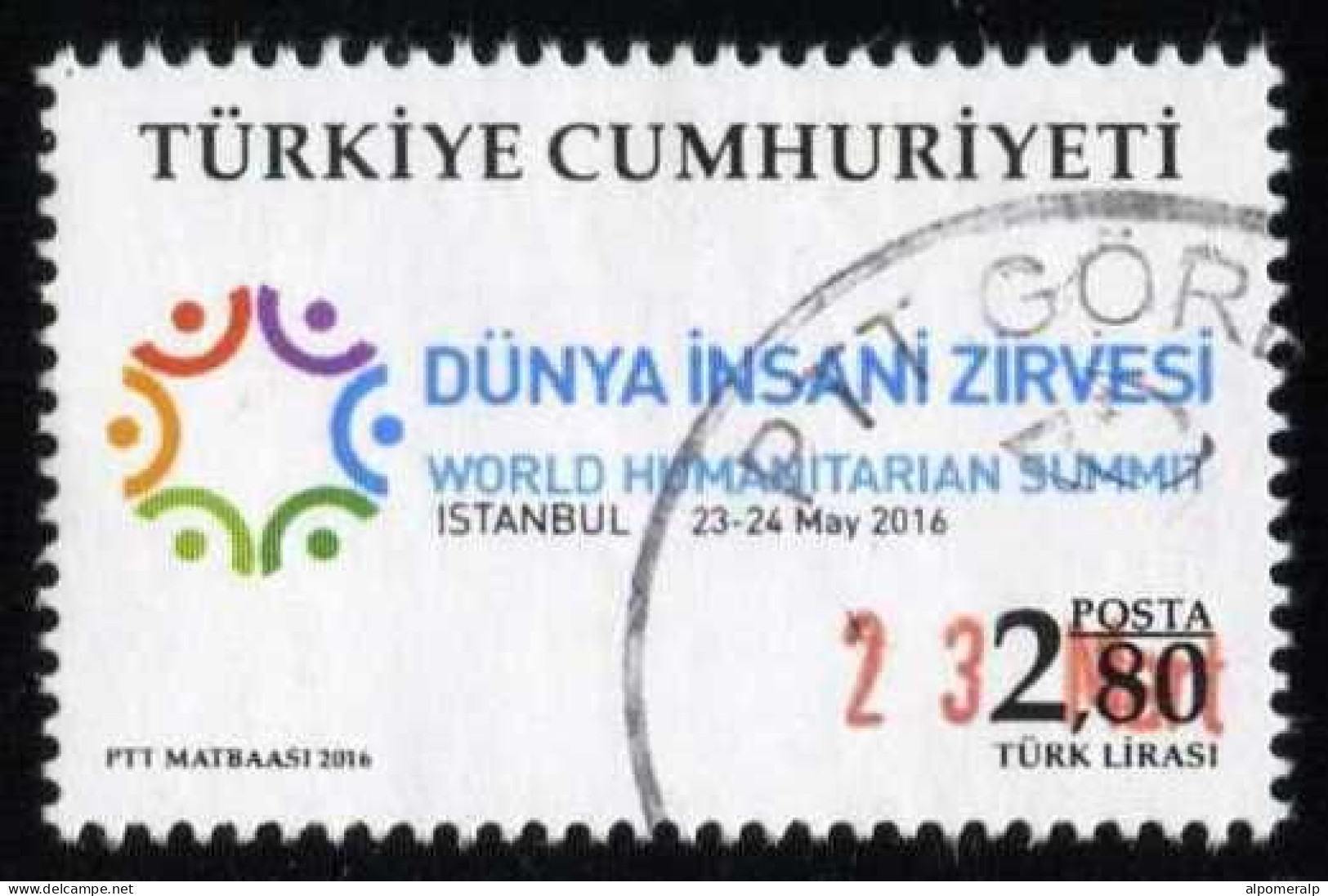 Türkiye 2016 Mi 4262 World Humanitarian Summit, Emblem - Usados