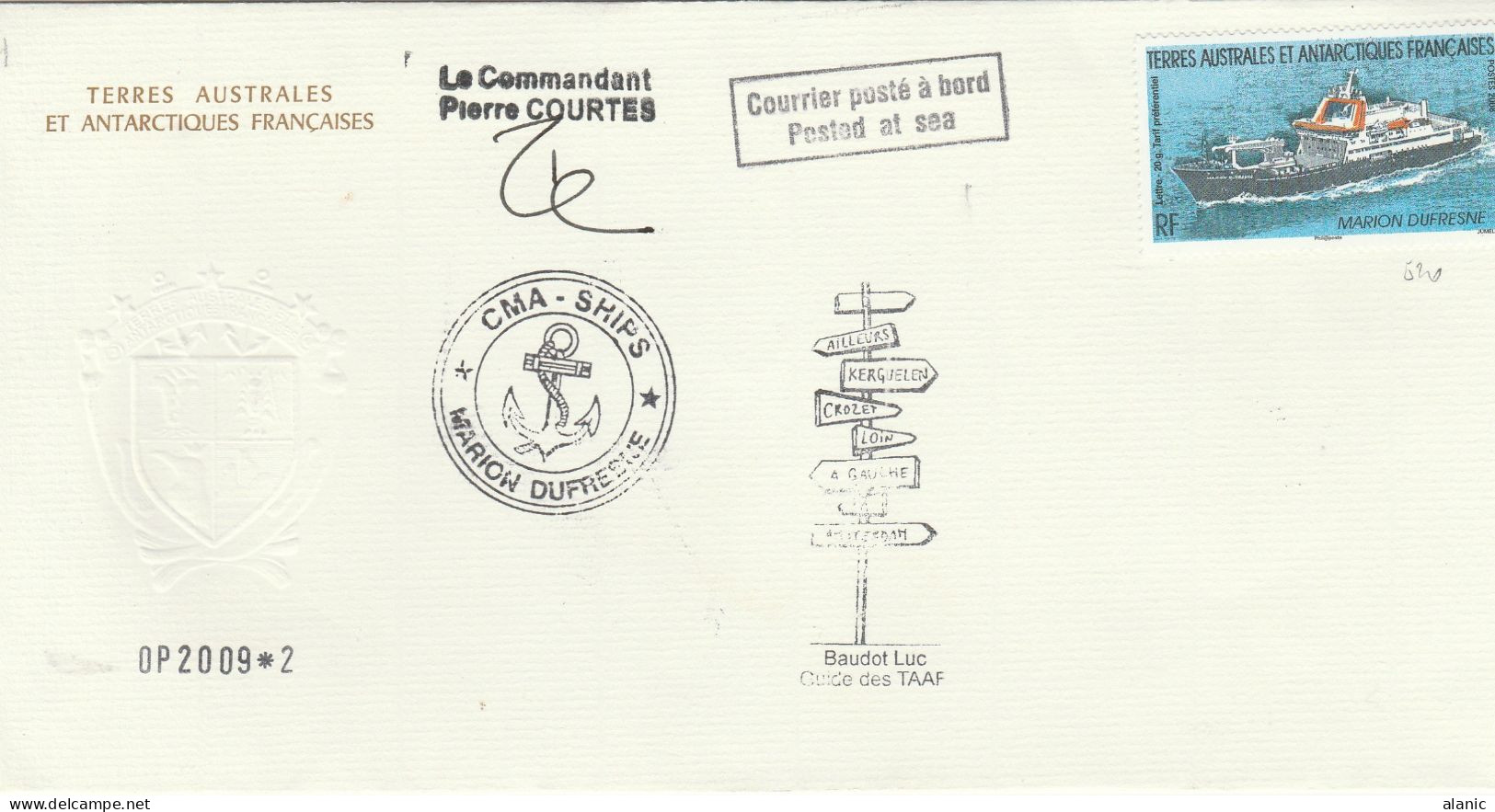 TAAF-SUR LETTRE -N°520- Voir Tampons  Multiples & Signature - Covers & Documents