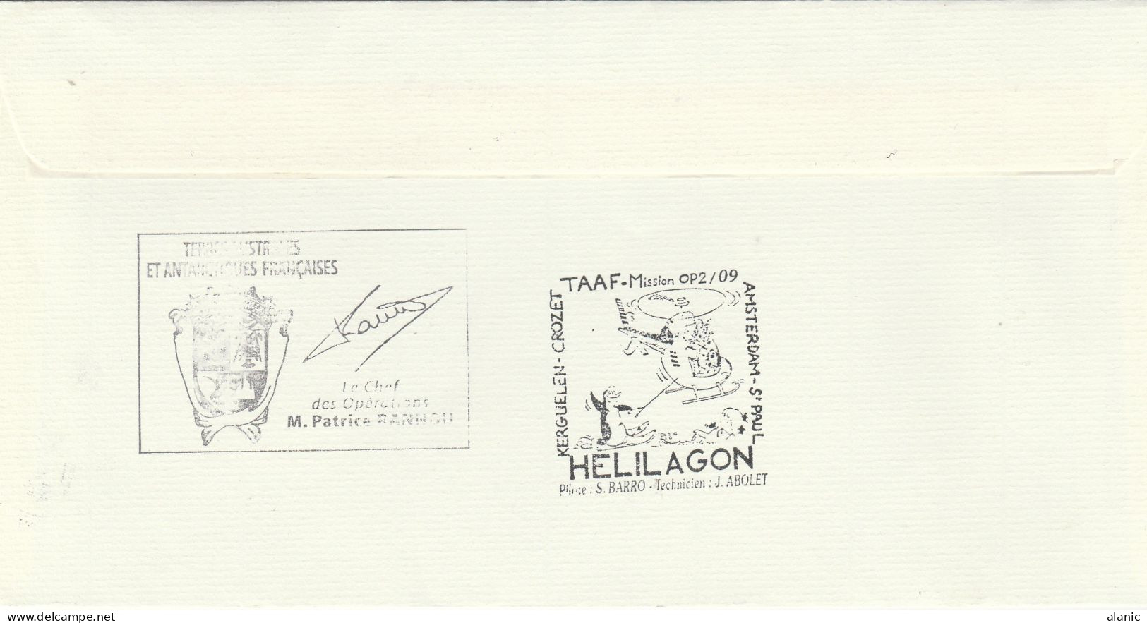 TAAF-SUR LETTRE -N°520- Voir Tampons  Multiples & Signature - Covers & Documents