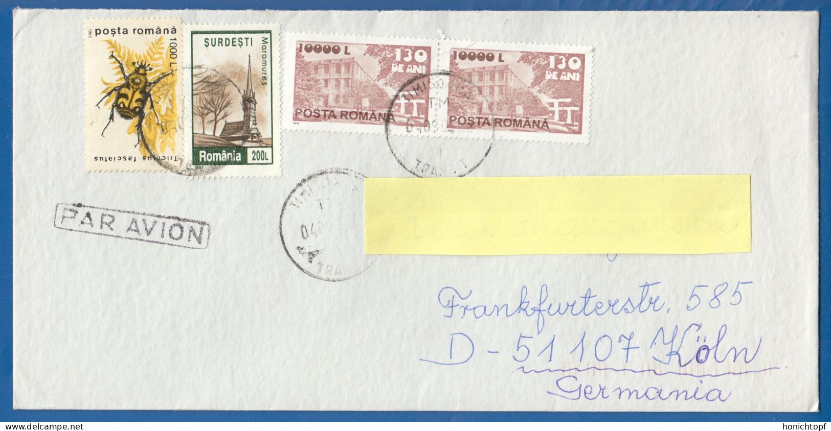 Rumänien; Brief Infla 2002; Timisoara; Romania - Storia Postale