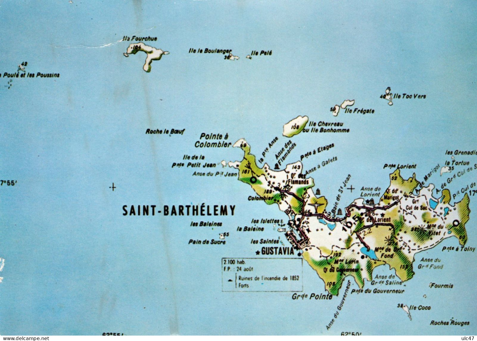 - Antilles Françaises - ILE DE ST-BARTHELEMY - Scan Verso - - Saint Barthelemy