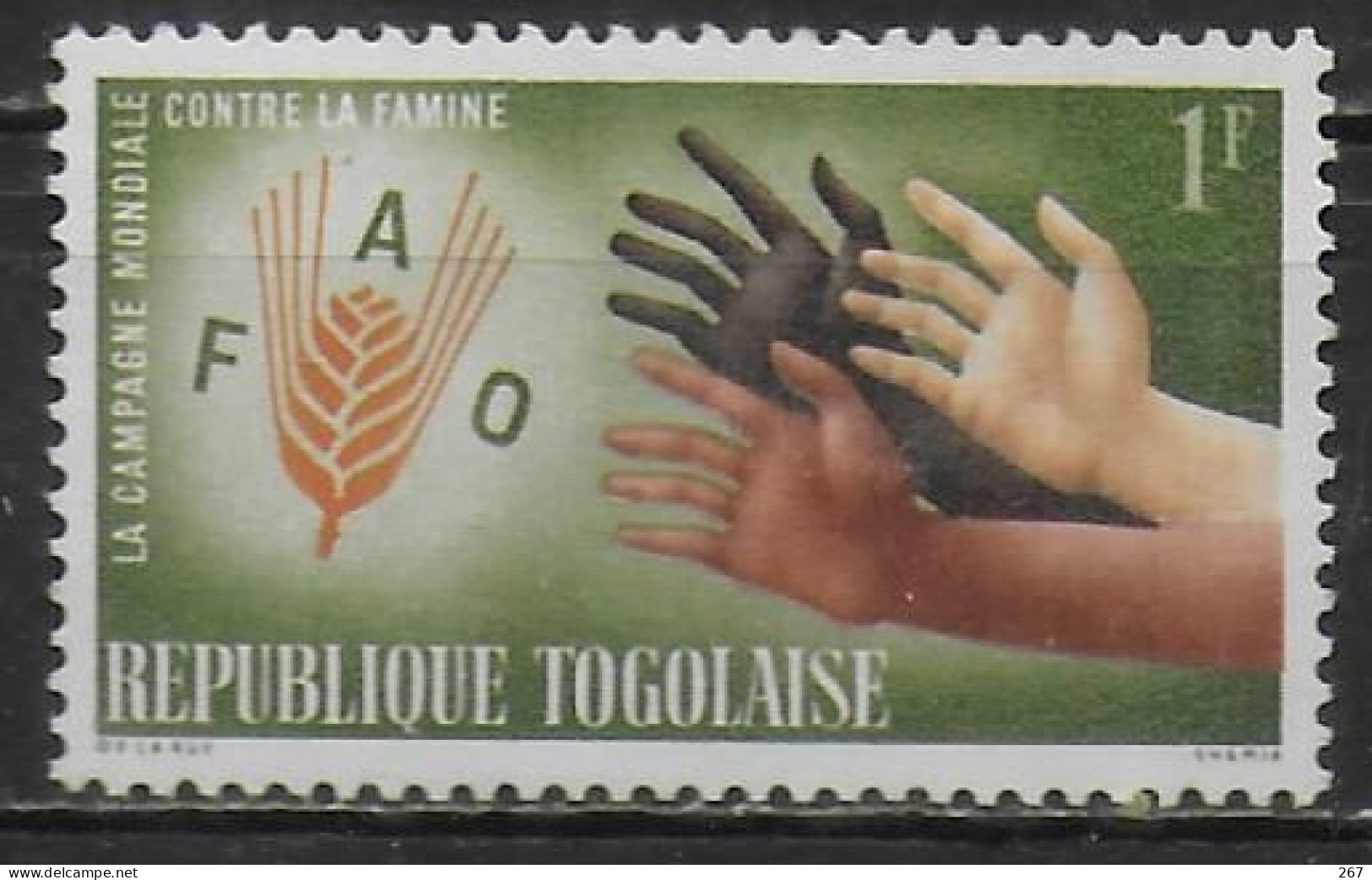 TOGO  N° 378  * *  Contre La Faim Blé - Tegen De Honger