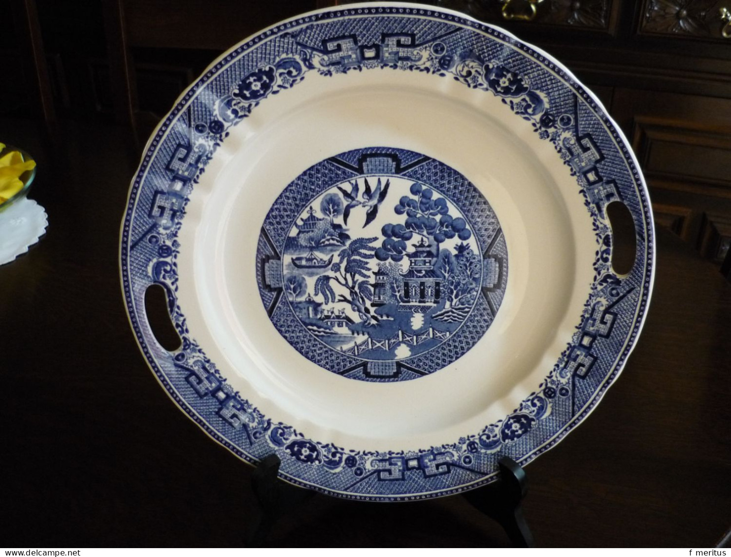 NIMY Willow Plat àTarte Taart Plaat Pie Plate Porcelaine Porselein China VINTAGE - Nimy (BEL)