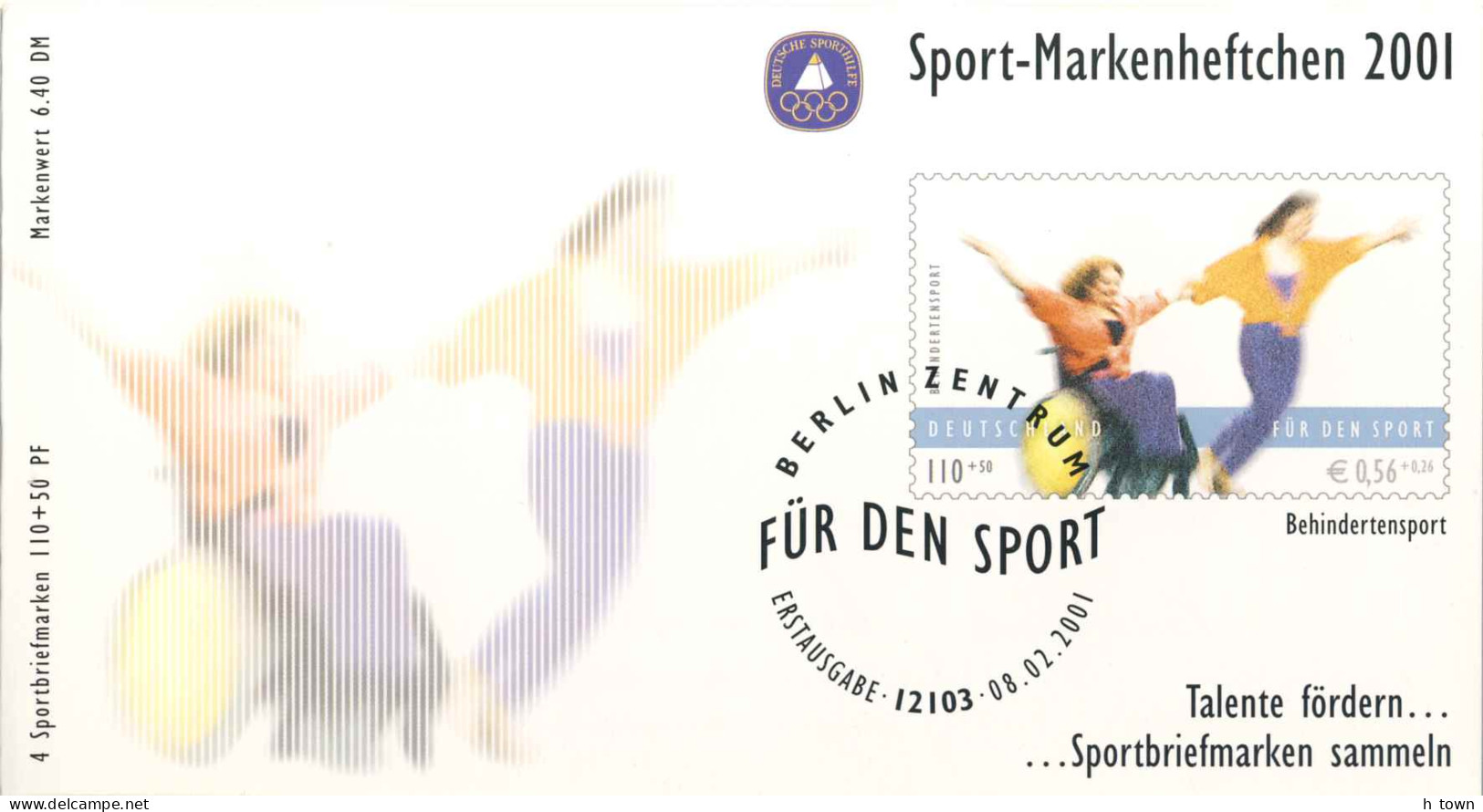 726  Handisport: Carnet "Sporthilfe" D'Allemagne - Disabled Sports Booklet From Germany. Wheel Chair Chaise Roulante - Handisport