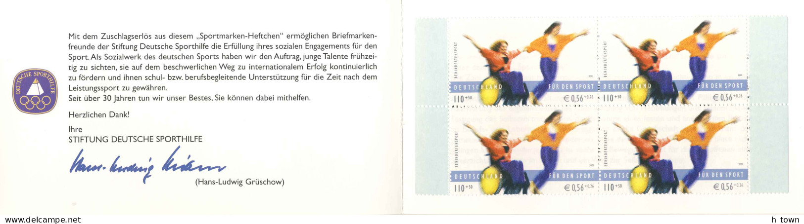 726  Handisport: Carnet "Sporthilfe" D'Allemagne - Disabled Sports Booklet From Germany. Wheel Chair Chaise Roulante - Handisport