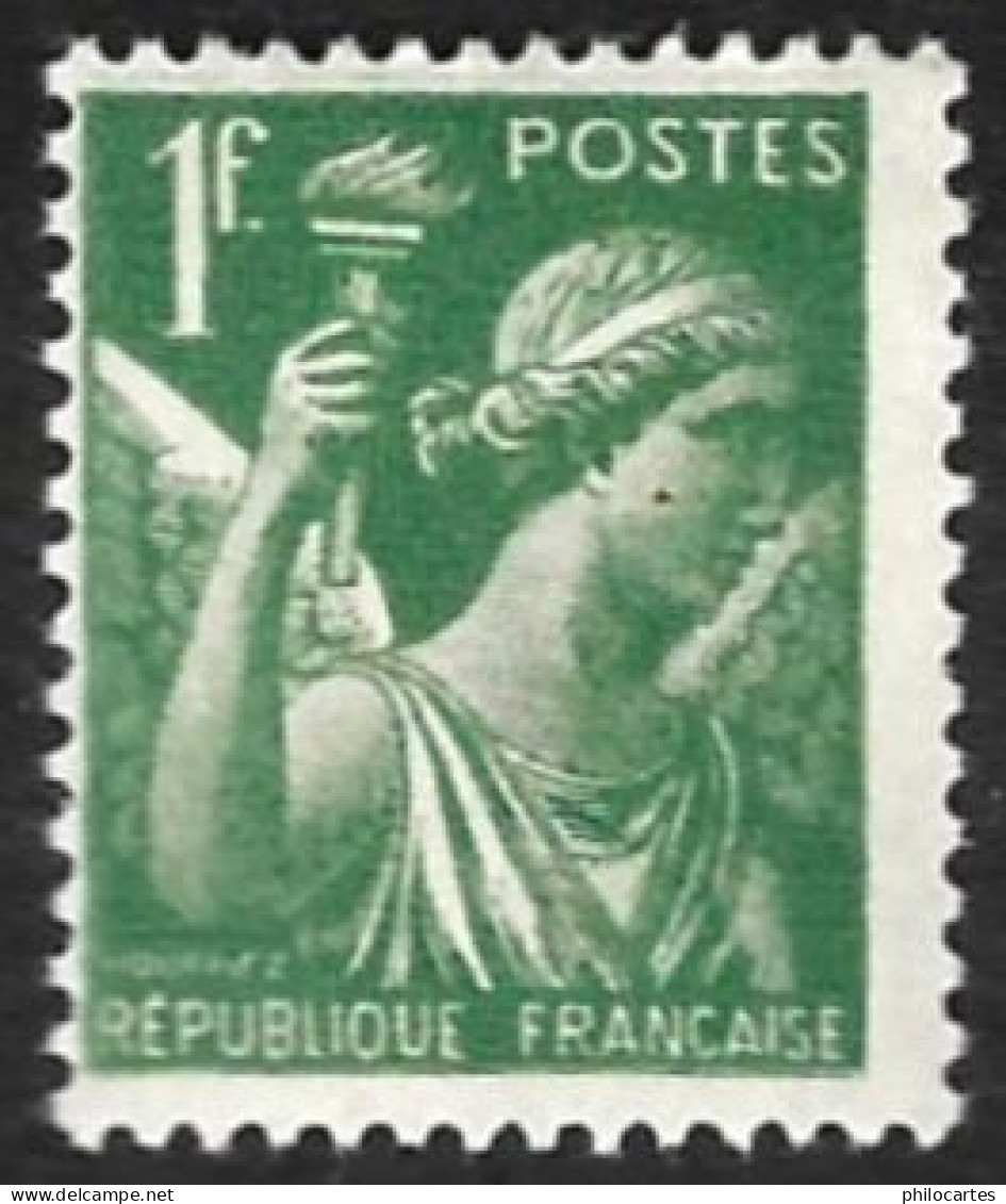 FRANCE  1939-41  -  YT 432 -   Iris 1f  Vert -  NEUF** - 1939-44 Iris