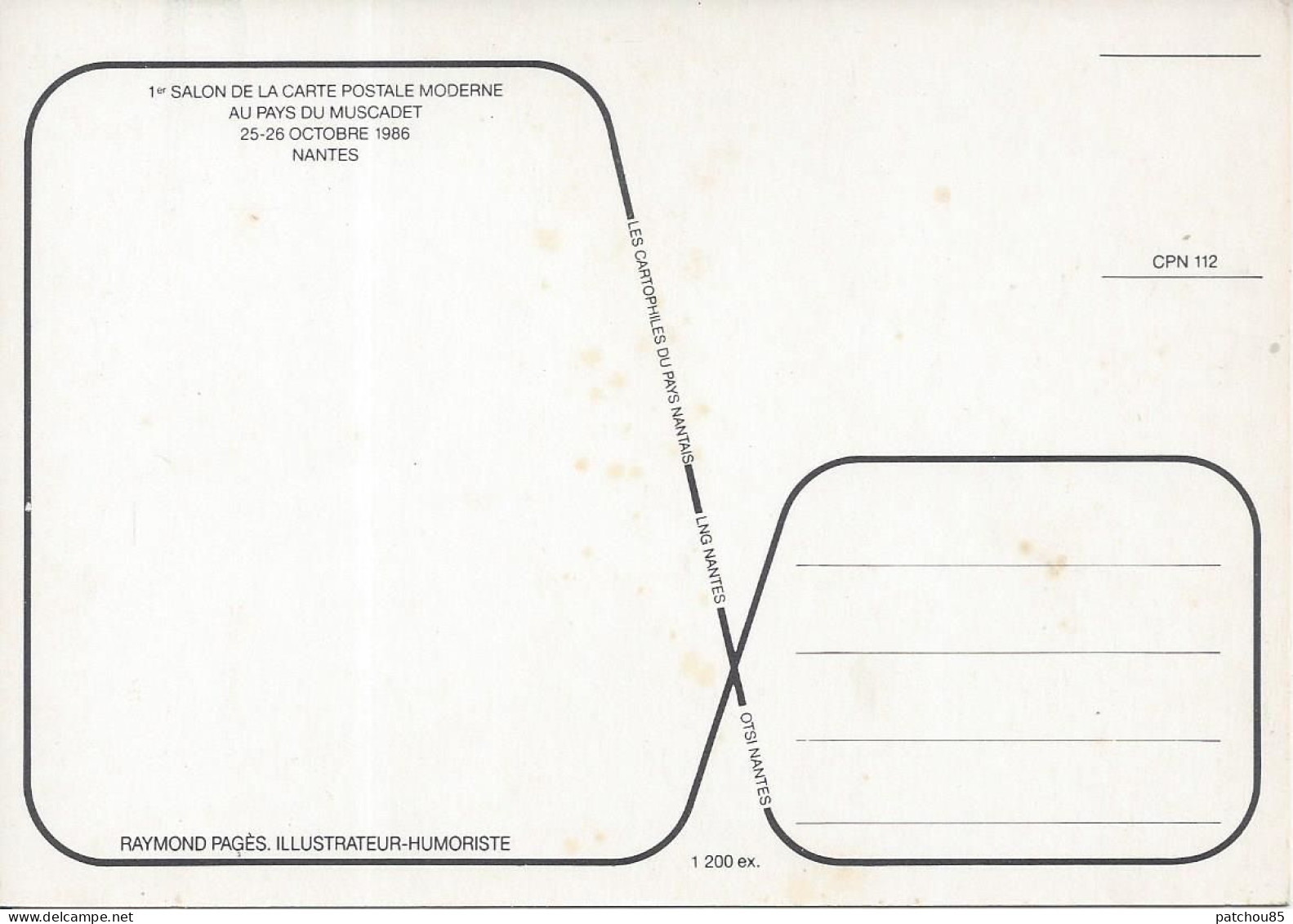 CPM 1° Salon De La Carte Postale Moderne Au Pays Du Muscadet 26-26-Octobre 1986 Nantes - Bourses & Salons De Collections